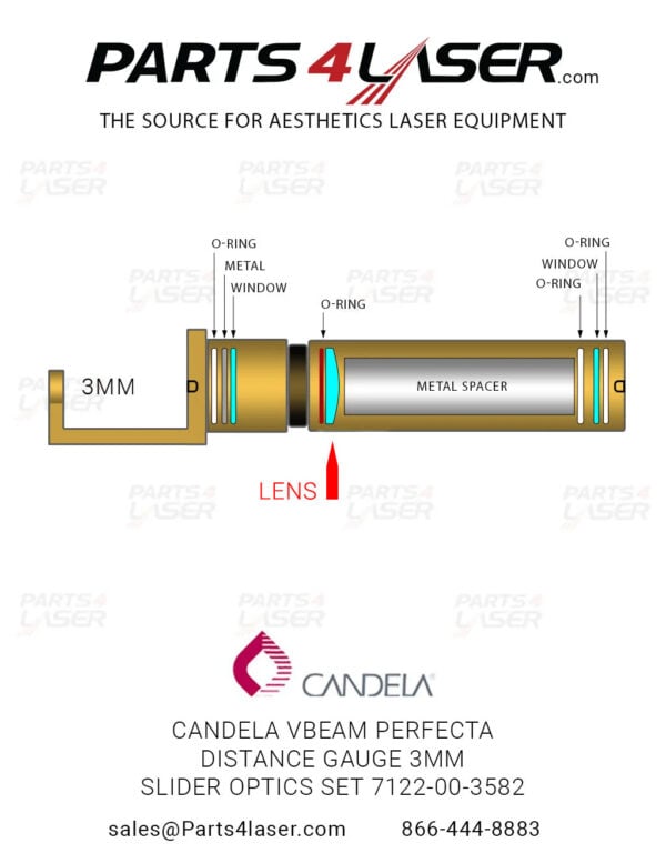 CANDELA VBEAM PERFECTA DISTANCE GAUGE 3MM SLIDER OPTIC 7122-00-3582 CAOP1271