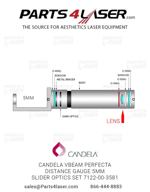 CANDELA VBEAM PERFECTA DISTANCE GAUGE 5MM SLIDER OPTIC 7122-00-3581 CAOP1272, B28