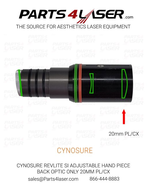 CYNOSURE REVLITE SI ADJUSTABLE HAND PIECE BACK OPTIC ONLY 20MM PL/CX