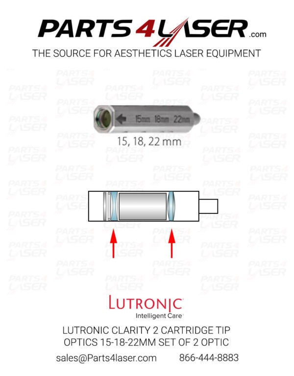 LUTRONIC CLARITY 2 SLIDER CARTRIDGE TIP OPTICS 15-18-22MM SET OF 2 OPTIC LTOP3565