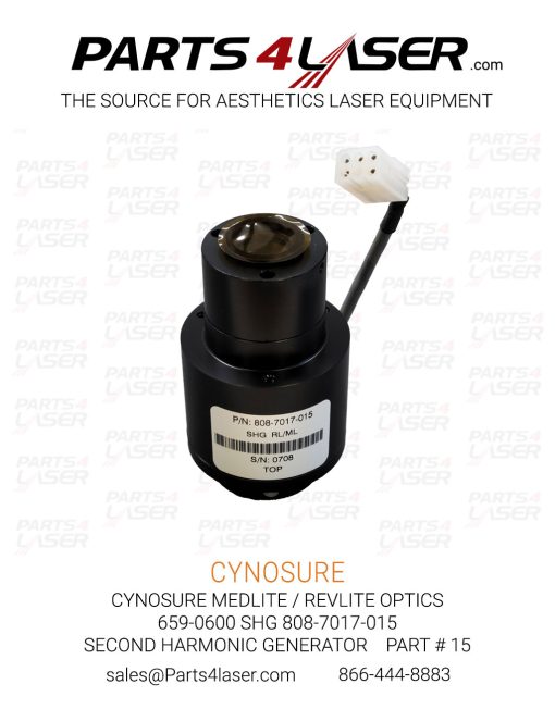 CYNOSURE MEDLITE / REVLITE OPTICS 659-0600 SHG 808-7017-015 SECOND HARMONIC GENERATOR    PART # 15 CYOP3621