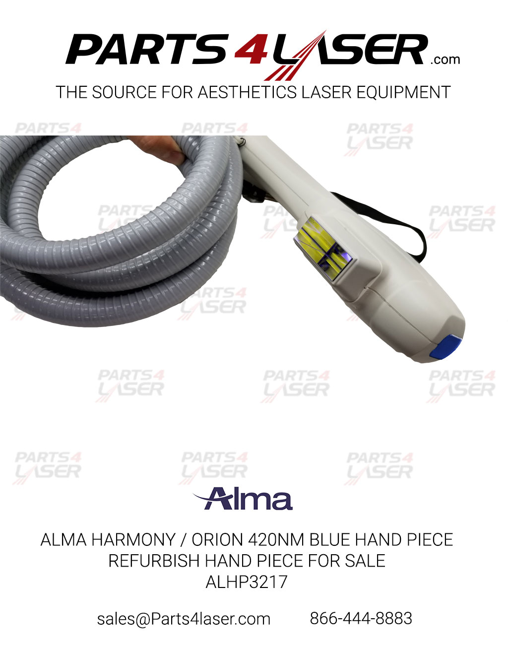 ALMA HARMONY / ORION 420NM BLUE HAND PIECE REFURBISH HAND PIECE FOR SALE ALHP3217 - Image 3