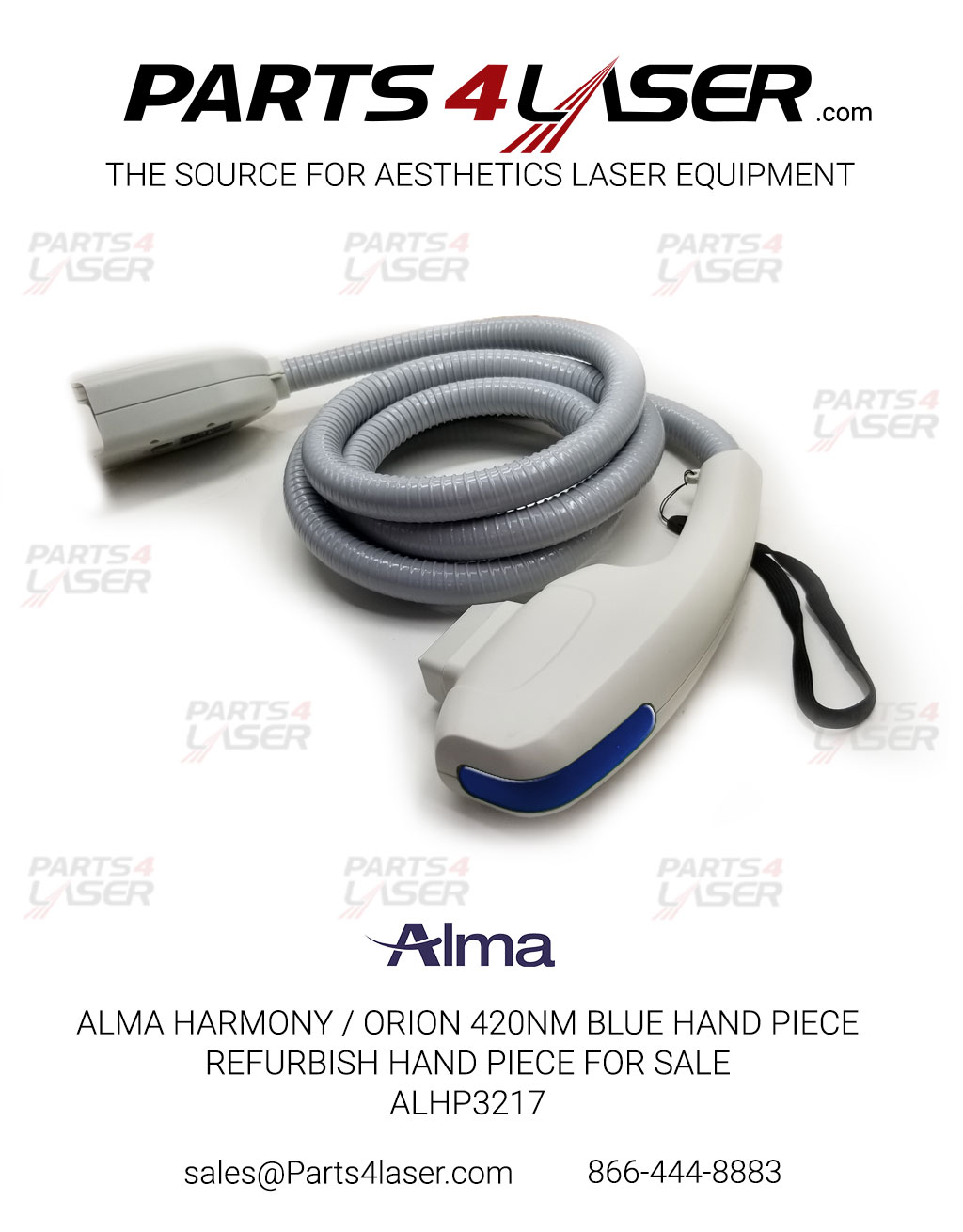 ALMA HARMONY / ORION 420NM BLUE HAND PIECE REFURBISH HAND PIECE FOR SALE ALHP3217