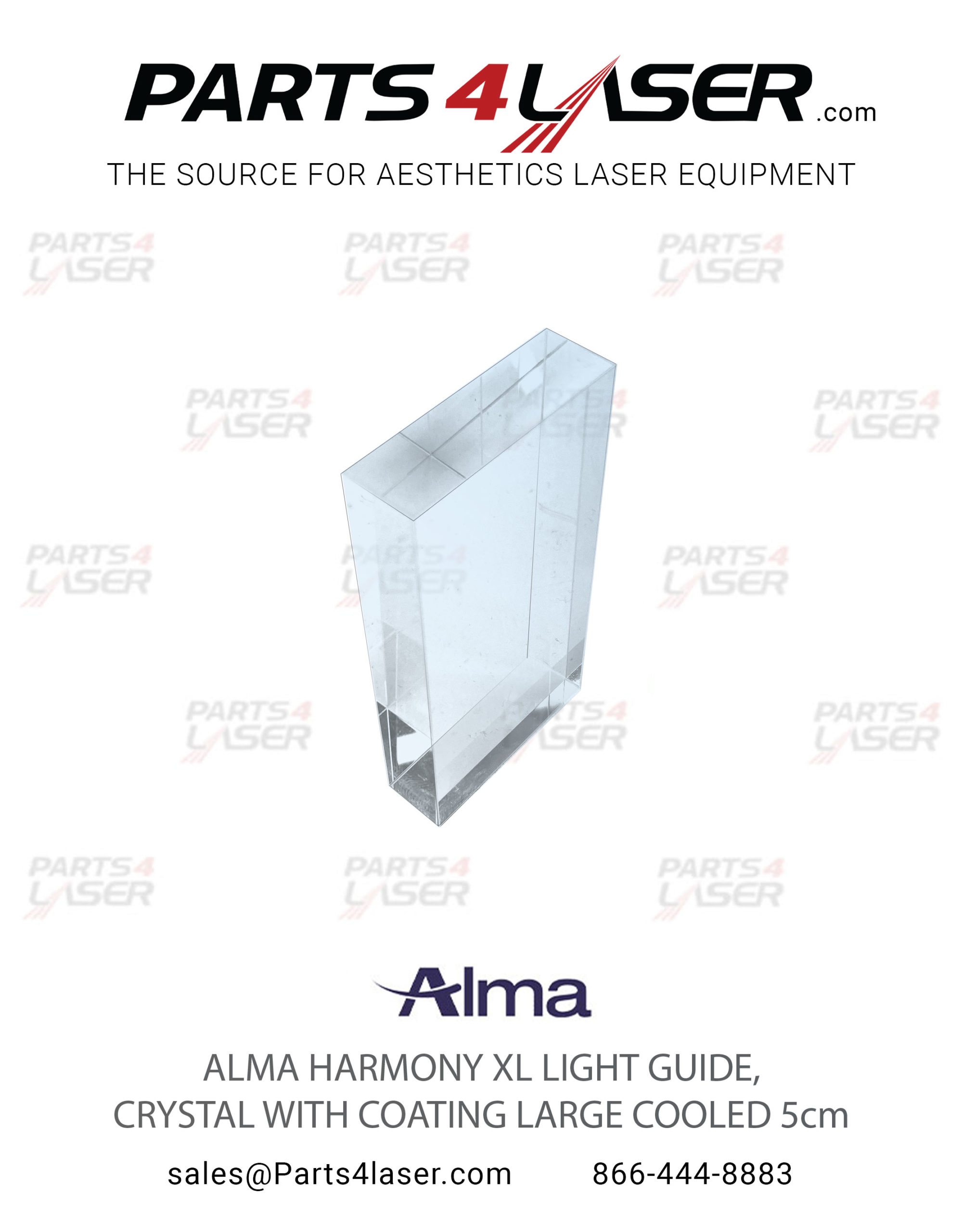 ALMA HARMONY XL LIGHT GUIDE, CRYSTAL WITH COATING LARGE COOLED 5cm