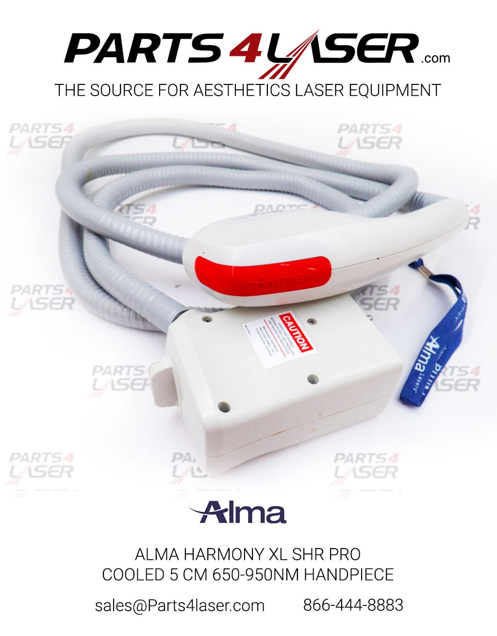 ALMA HARMONY XL SHR PRO COOLED 5 CM 650-950NM HANDPIECE (RED) FOR SALE - Image 2