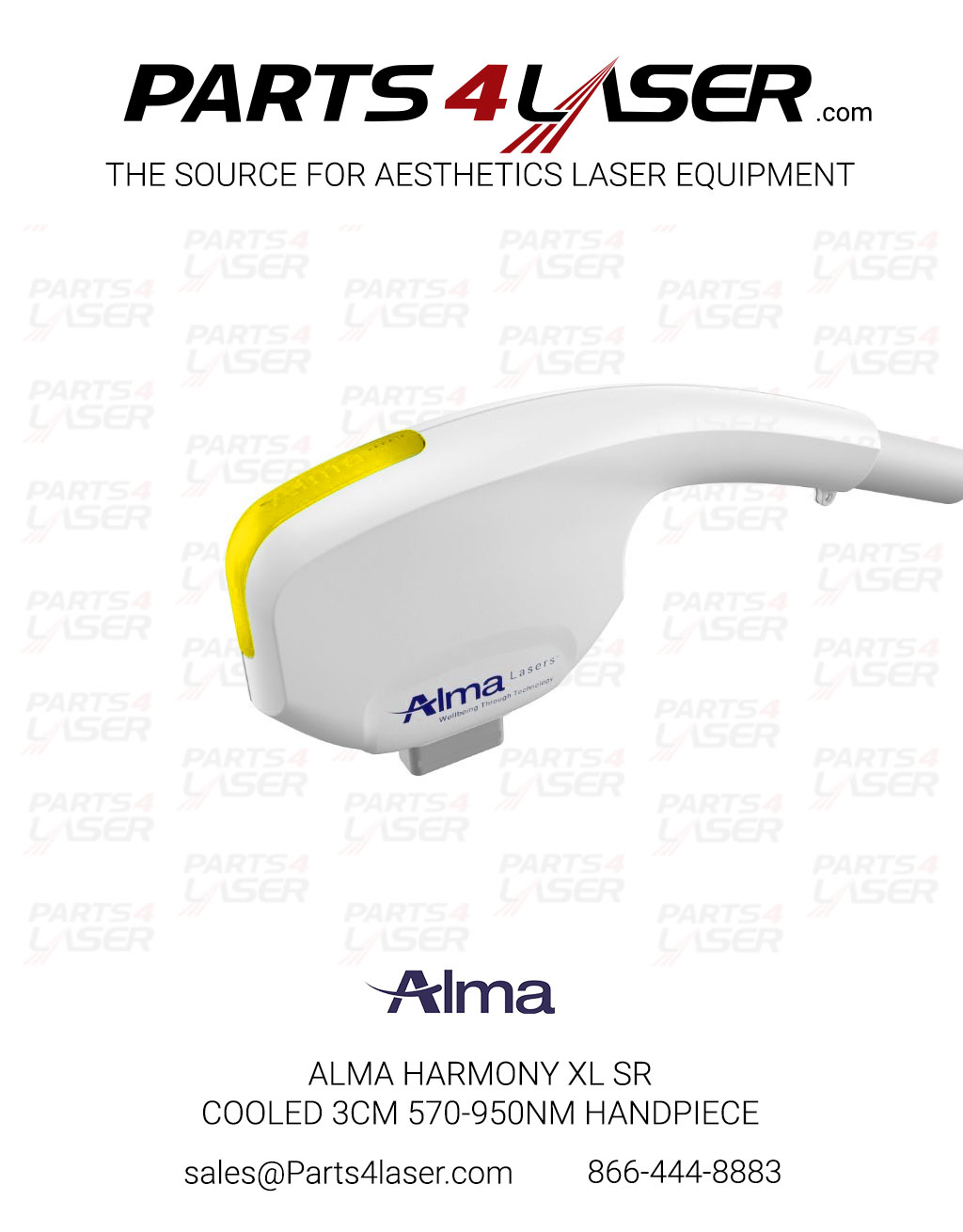 ALMA HARMONY XL SR COOLED 3CM 570-950NM HANDPIECE (YELLOW) REPAIR AND REFURBISH YOUR HAND PIECE
