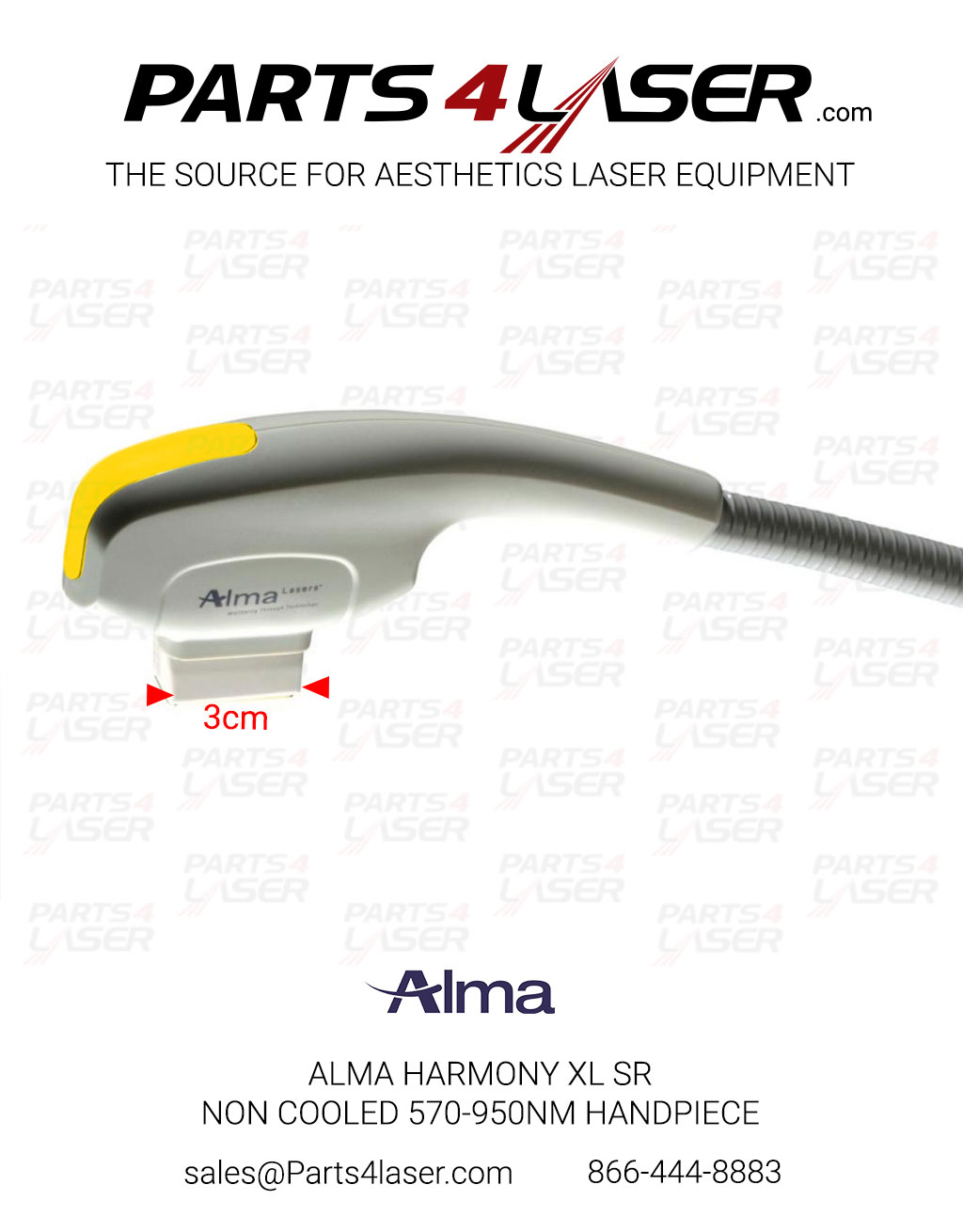 ALMA HARMONY XL SR NON COOLED 570-950NM HANDPIECE (YELLOW) REPAIR AND REFURBISH YOUR HAND PIECE