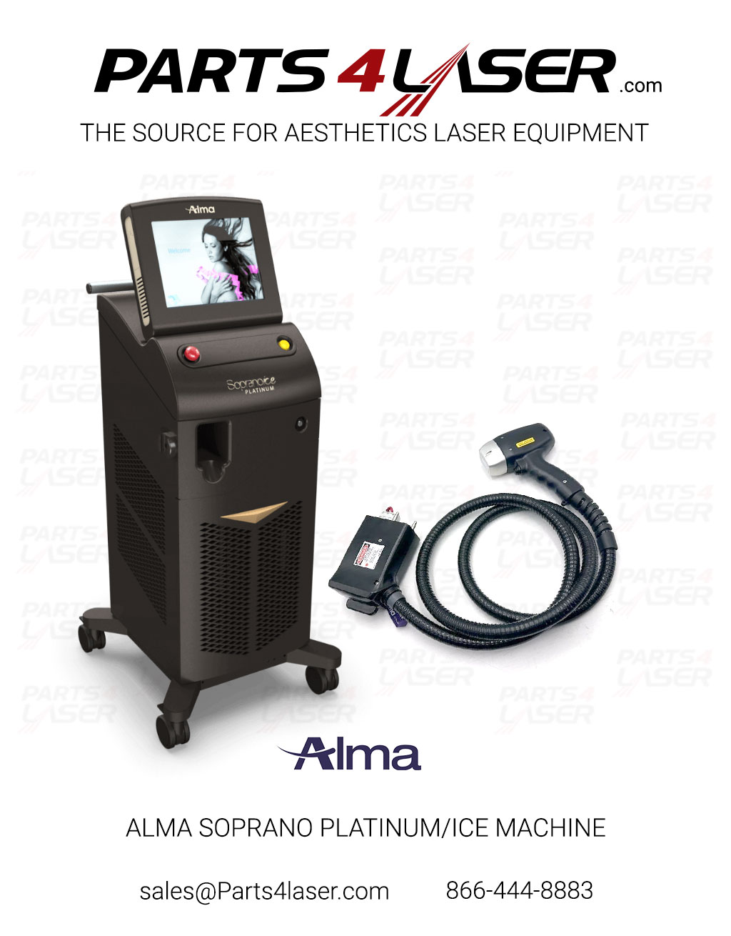 ALMA SOPRANO TITANIUM HAND PIECE REFURBISHED ALHP3557 - Image 2