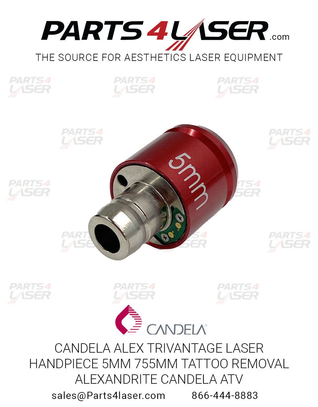 CANDELA ALEX TRIVANTAGE LASER HANDPIECE 5MM 755MM 7122-00-8521 CANDELA ATV CAOP3695