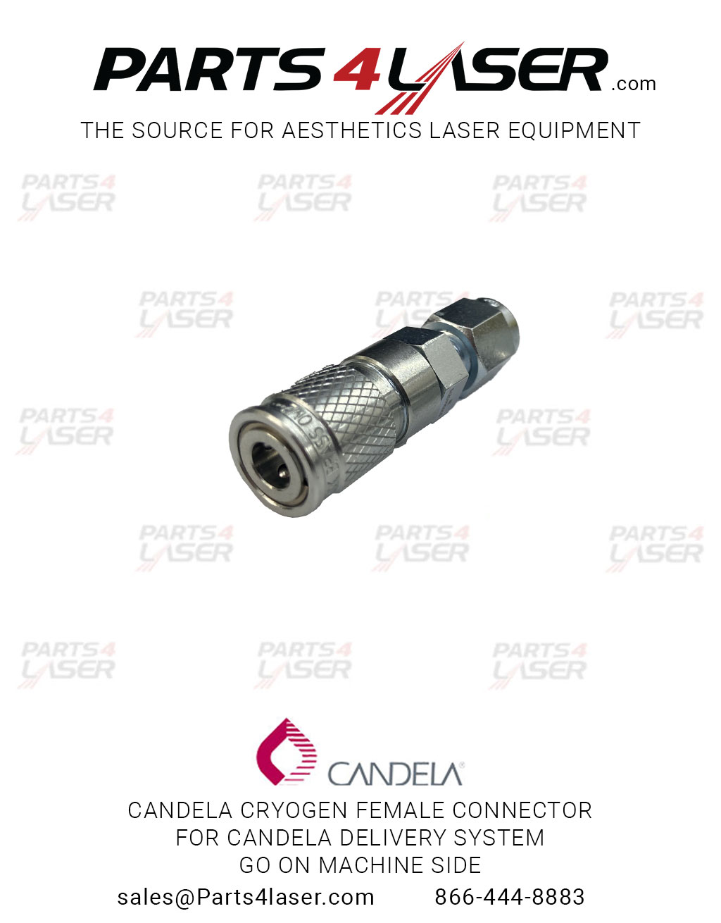 CANDELA CRYOGEN FEMALE CONNECTOR FOR CANDELA DELIVERY SYSTEM (go on machine side) CACN3315 F87