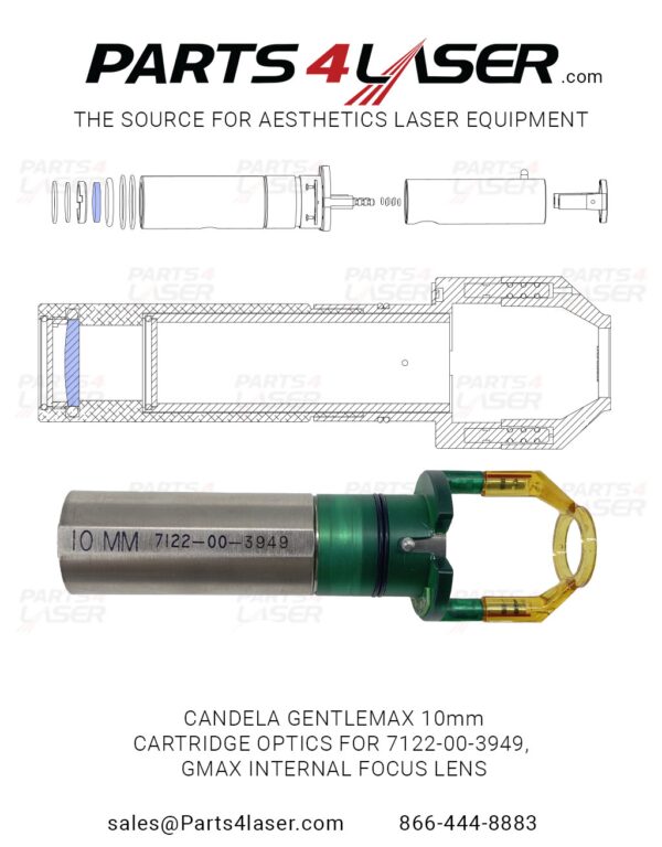 CANDELA GENTLEMAX GMAX CARTRIDGE 10MM 7122-00-3949 FOCUS LENS CAOP2797
