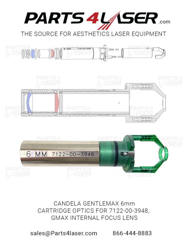 CANDELA GENTLEMAX GMAX CARTRIDGE 6MM 7122-00-3948 FOCUS LENS , CAOP2799