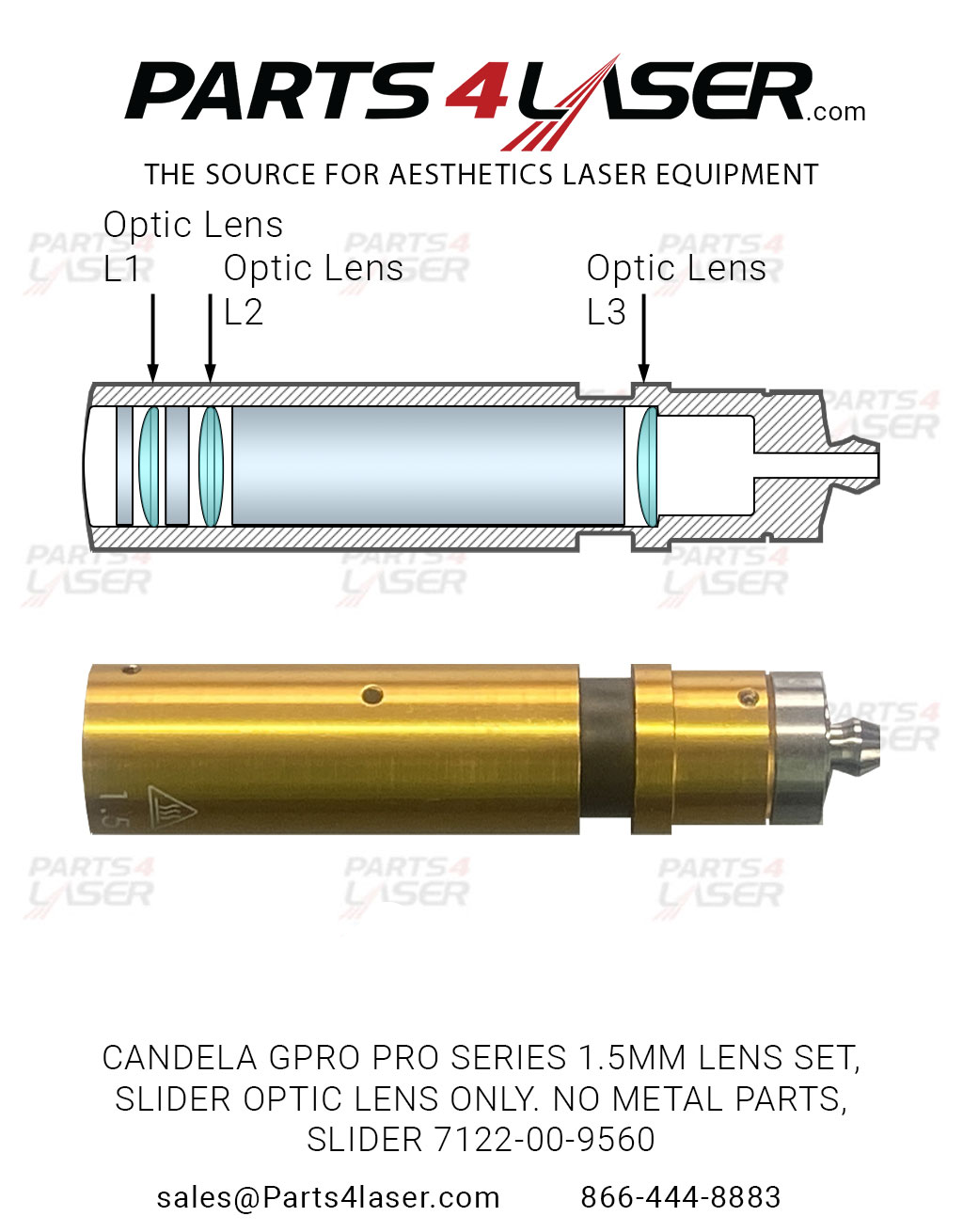 CANDELA GPRO PRO SERIES 1.5MM LENS SET, SLIDER OPTIC LENS ONLY. NO METAL PARTS, SLIDER 7122-00-9560,CAOP3091