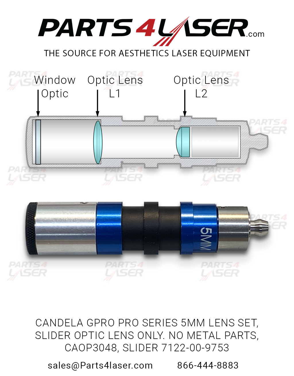 CANDELA GPRO PRO SERIES 5MM LENS SET, SLIDER OPTIC LENS ONLY. NO METAL PARTS,SLIDER 7122-00-9753,CAOP3092
