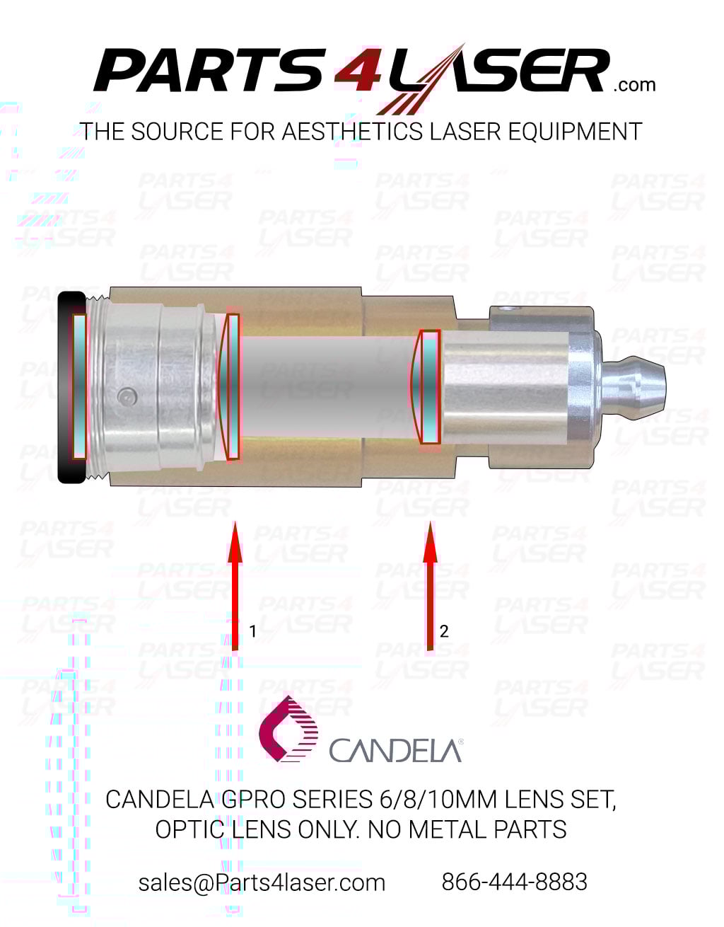 CANDELA GPRO SERIES 6/8/10MM LENS SET, OPTIC LENS ONLY. NO METAL PARTS CAOP1246