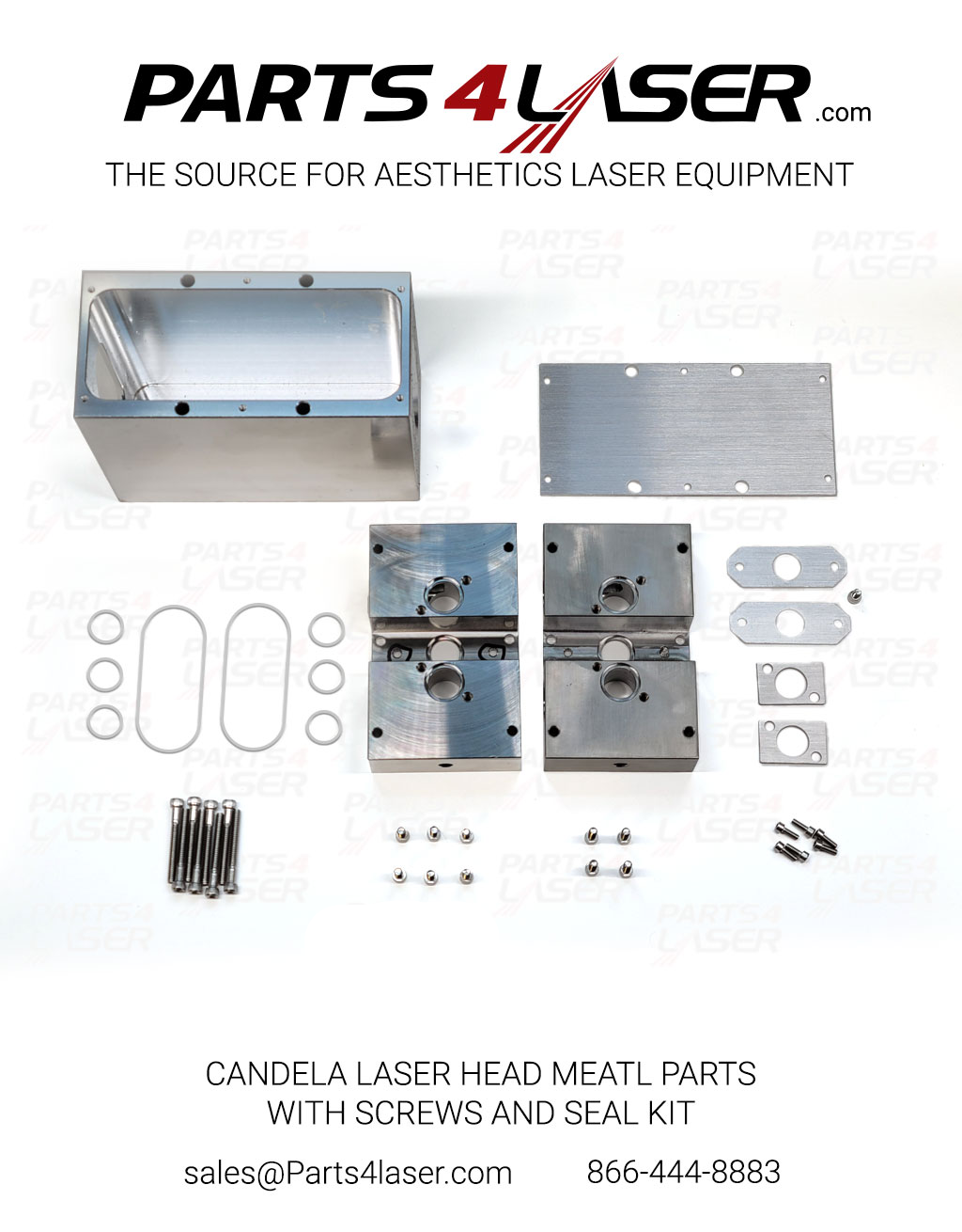 CANDELA LASER HEAD MEATL PARTS WITH SCREWS AND SEAL KIT CALH3418