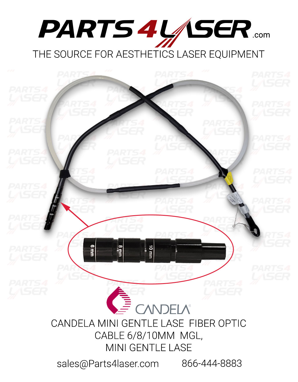 CANDELA MINI GENTLE LASE FIBER OPTIC CABLE 6,8,10MM MGL, MINI GENTLE LASE, CAFC1173