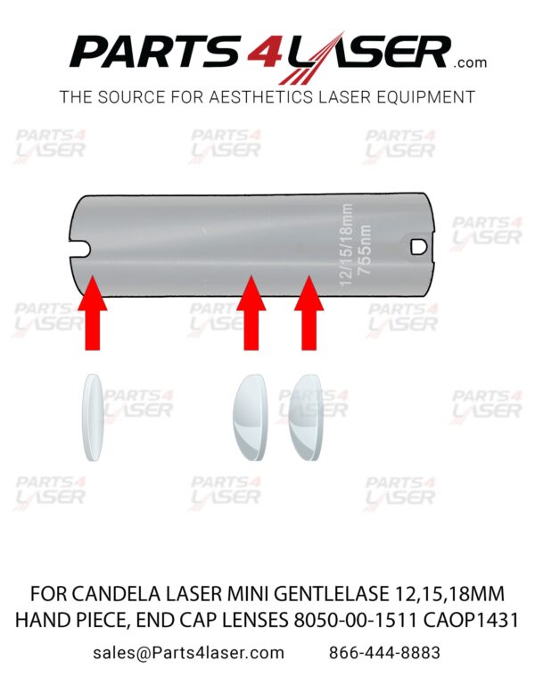 FOR CANDELA LASER MINI GENTLELASE 12/15/18MM HANDPIECE, END CAP LENSES, CANDELA 8050-00-1511 CAOP1431