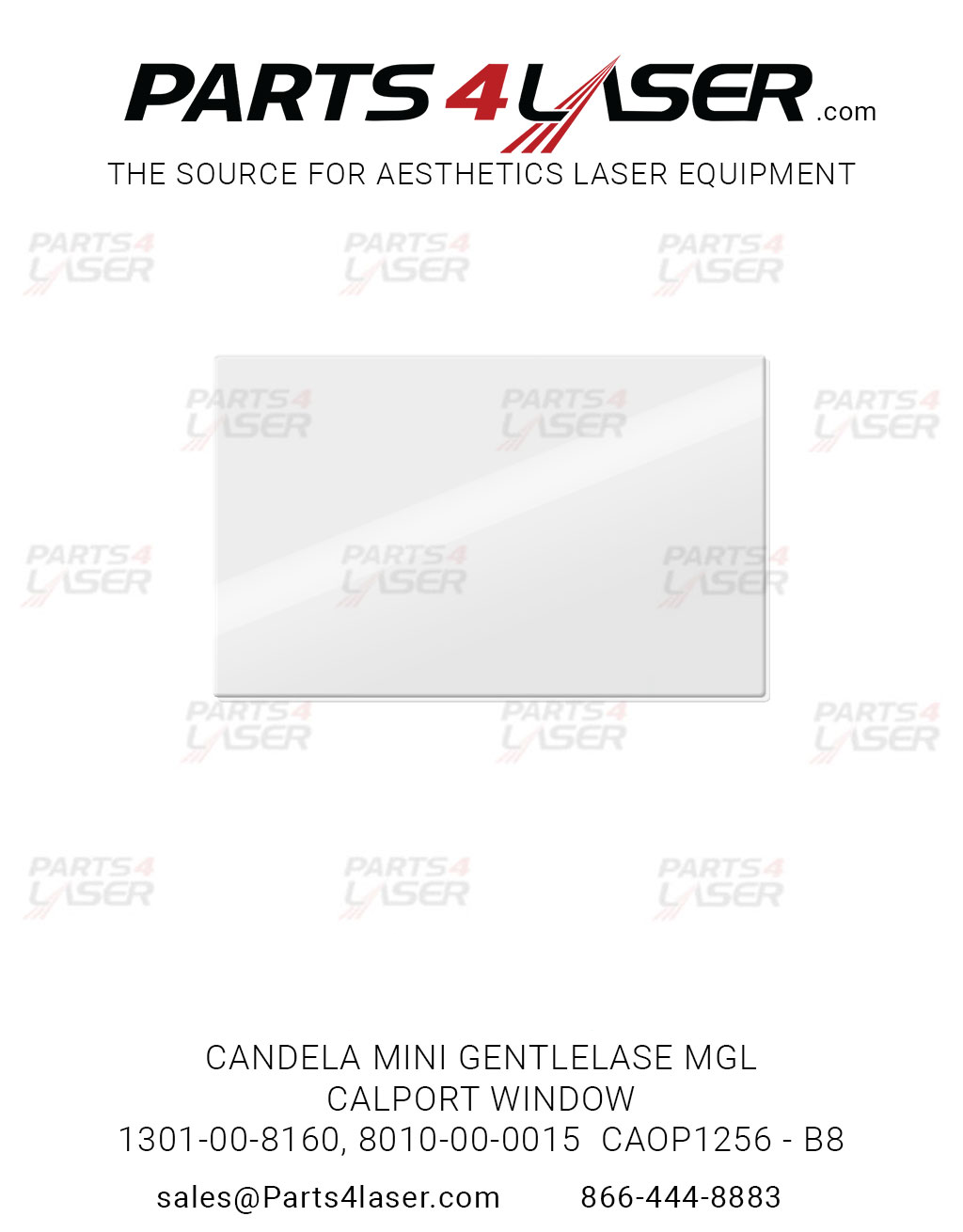 CANDELA MINI GENTLELASE MGL CALPORT WINDOW 1301-00-8160, 8010-00-0015 CAOP1256 - B8
