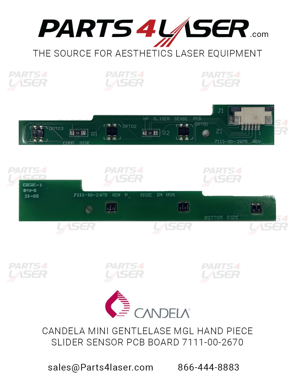 CANDELA MINI GENTLELASE MGL HAND PIECE SLIDER SENSOR PCB BOARD 7111-00-2670 ,CAPC2796