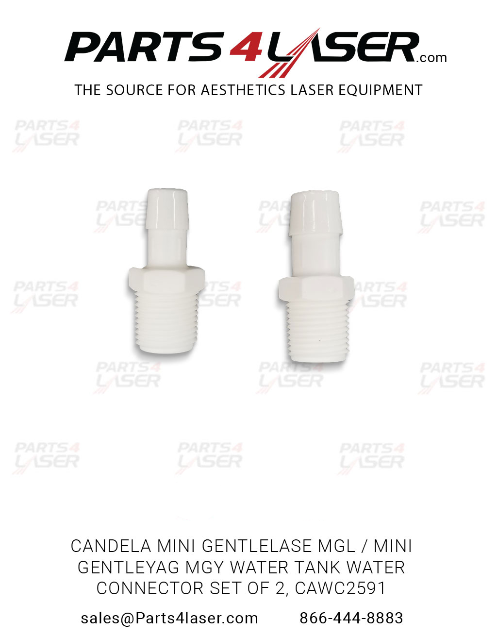 CANDELA MINI GENTLELASE MGL/MINI GENTLEYAG MGY WATER TANK WATER CONNECTOR SET OF 2, CAWC2591, G16