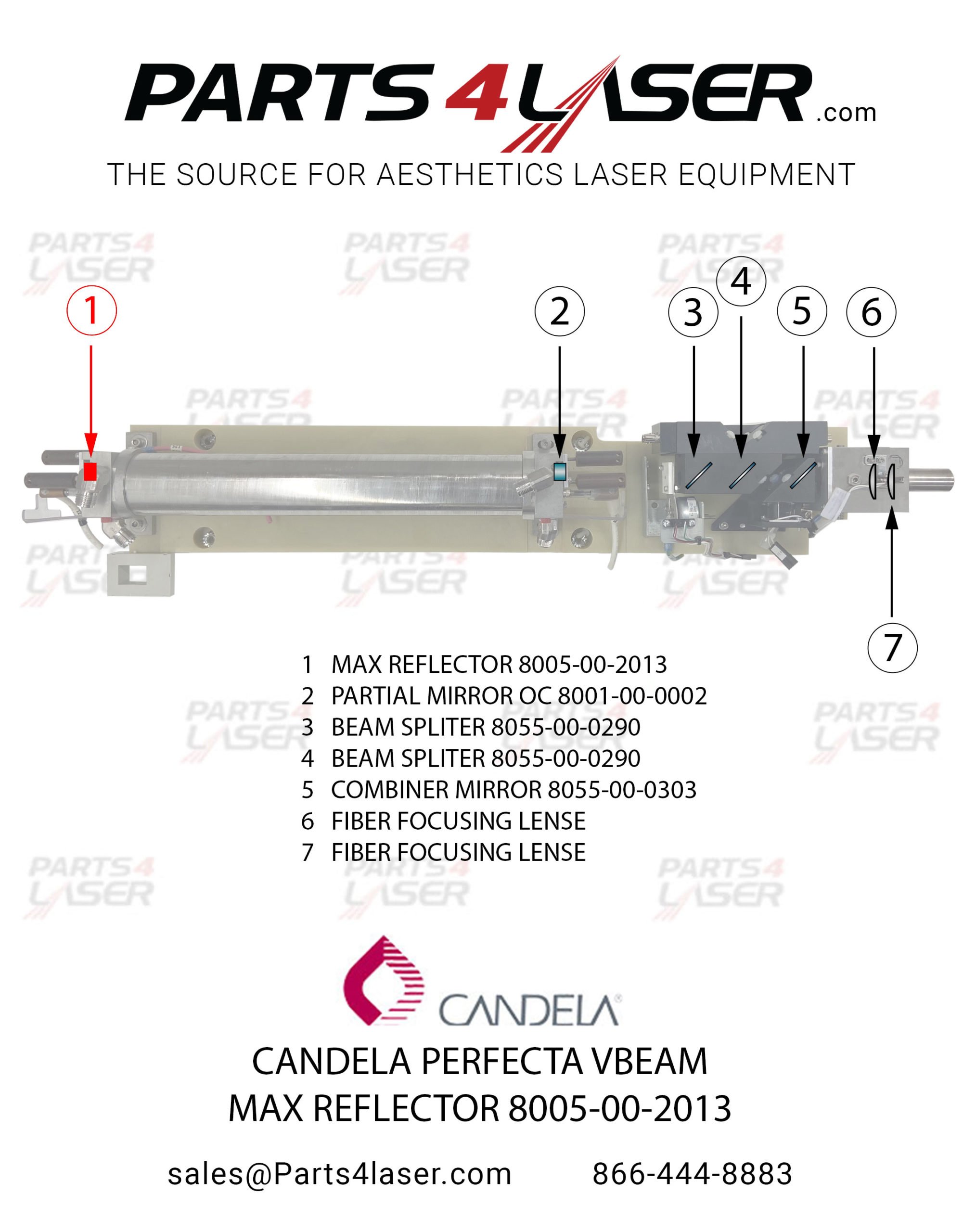 CANDELA VBEAM PERFECTA MAX REFLECTOR HR MIRROR 8005-00-2013 CAOP1276