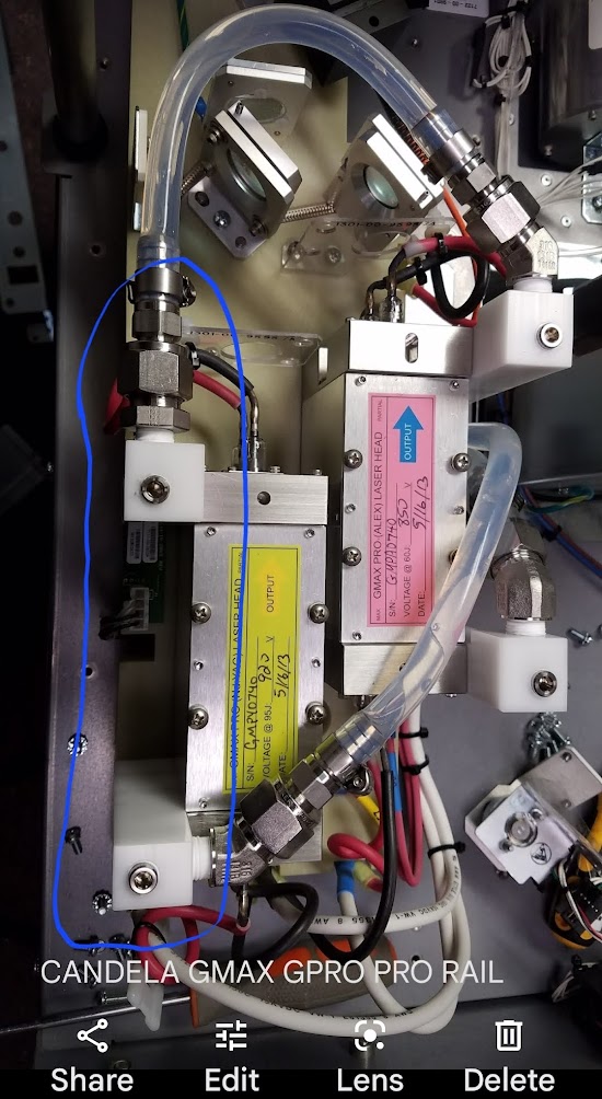 CANDELA GMAX PRO YAG WATER MANIFOLD WITH WATER CONNECTOR CAWC2425, D52 - Image 2