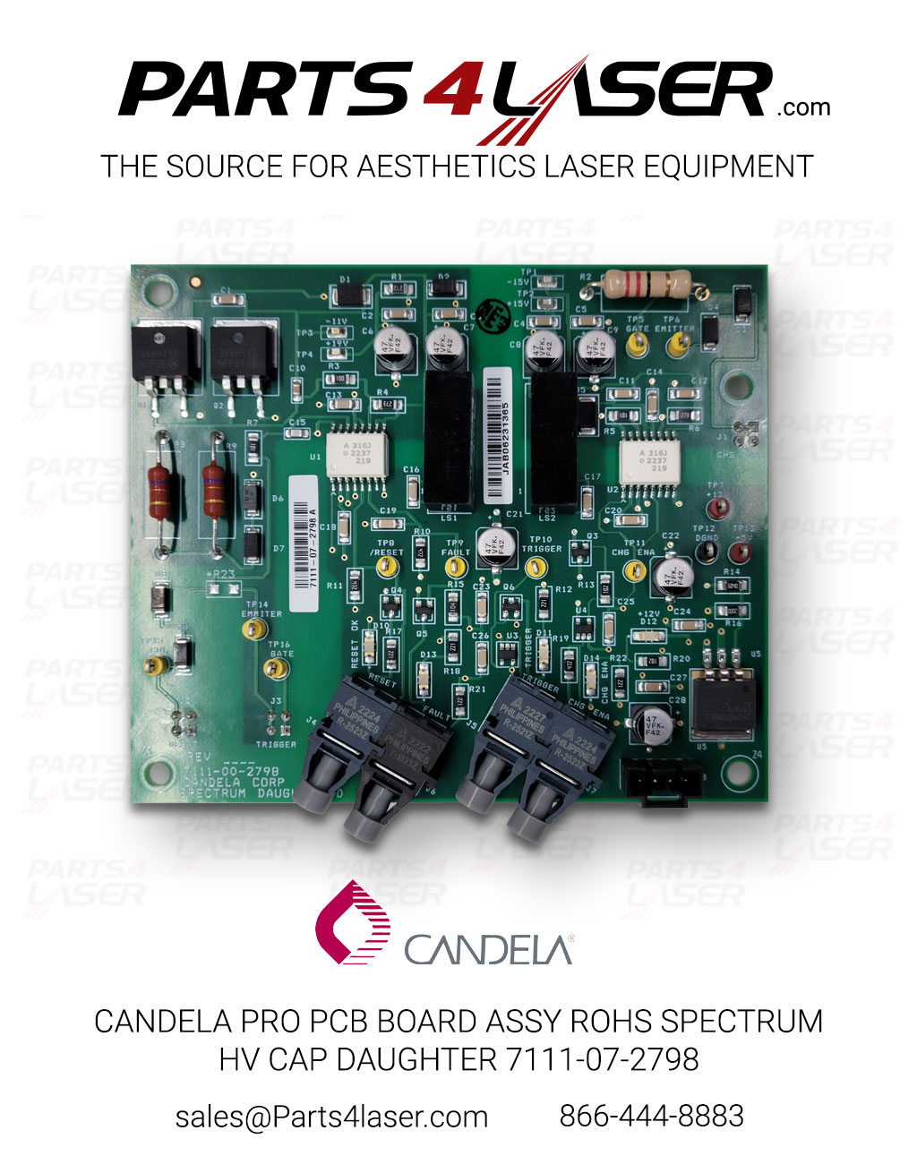 CANDELA PRO PCB BOARD ASSY ROHS SPECTRUM HV CAP DAUGHTER 7111-07-2798 CAPC3434
