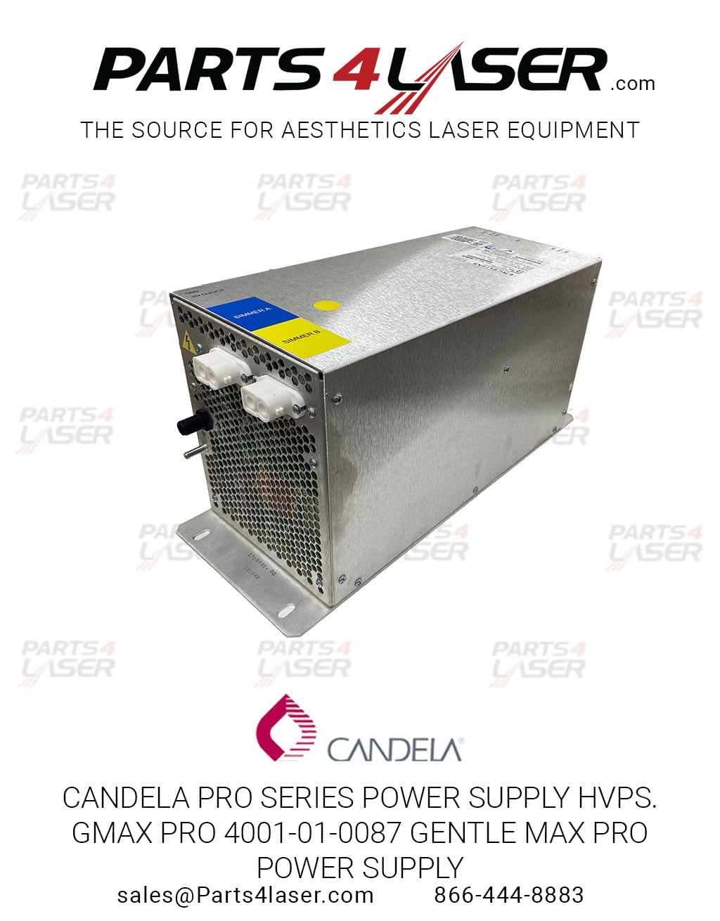 CANDELA PRO SERIES REFURBISHED POWER SUPPLY HVPS. GMAX PRO 4001-01-0091 GENTLE MAX PRO POWER SUPPLY, EXCELITAS
