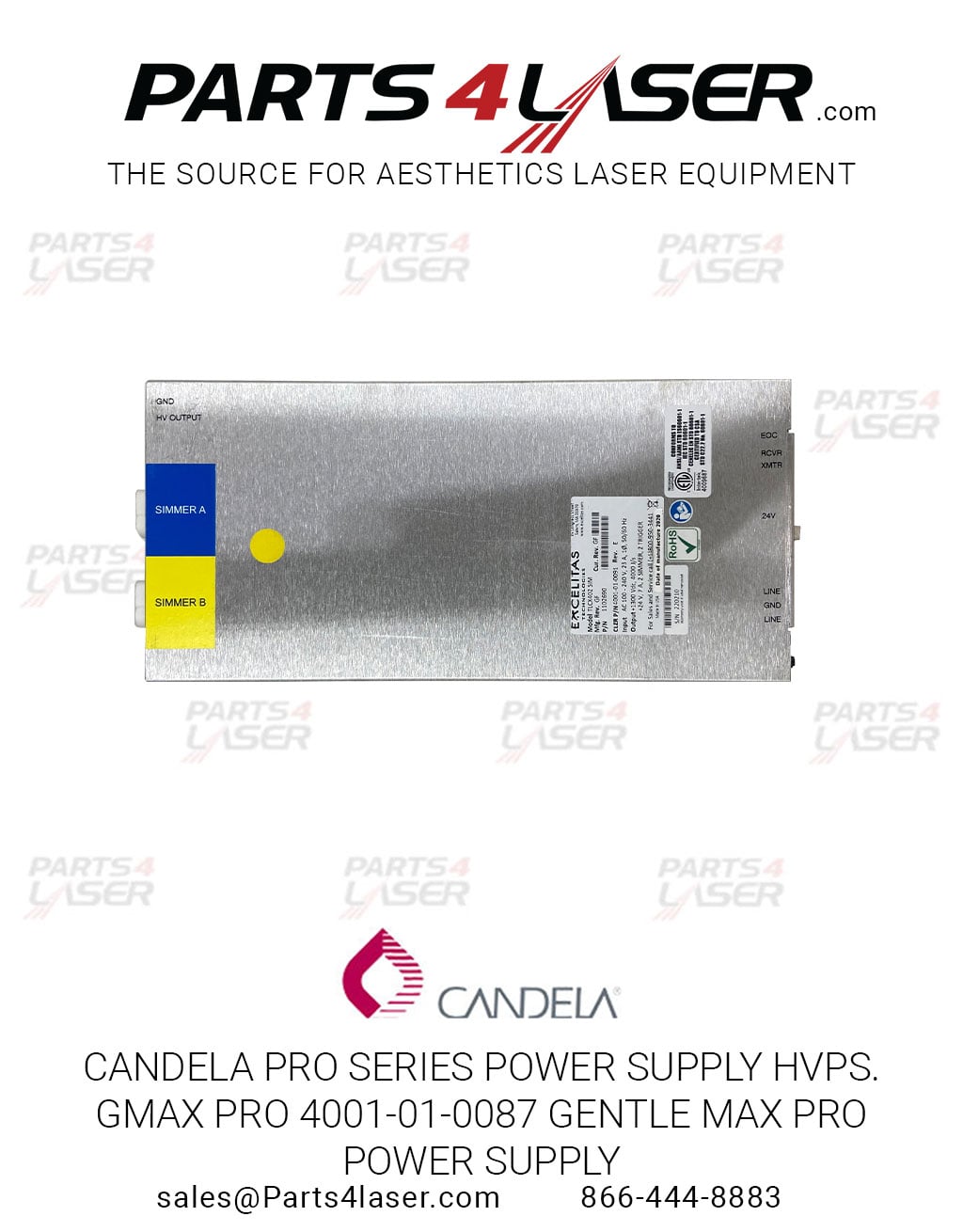 CANDELA PRO SERIES REFURBISHED POWER SUPPLY HVPS. GMAX PRO 4001-01-0091 GENTLE MAX PRO POWER SUPPLY, EXCELITAS - Image 3