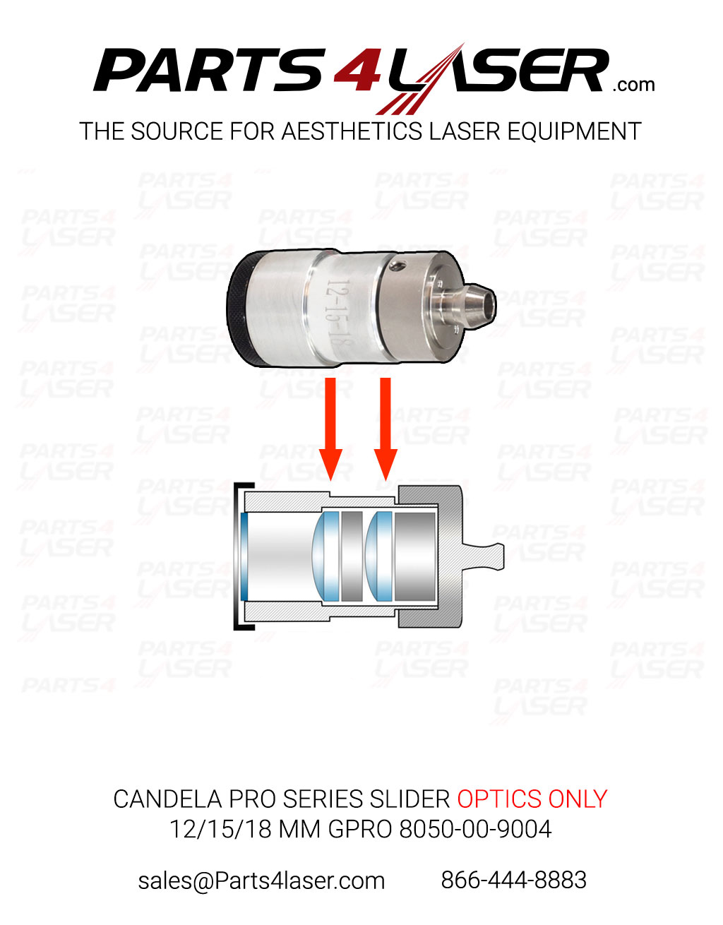 CANDELA PRO SERIES SLIDER OPTICS 12/15/18 MM GPRO 8050-00-9004 END CAP CAOP1247