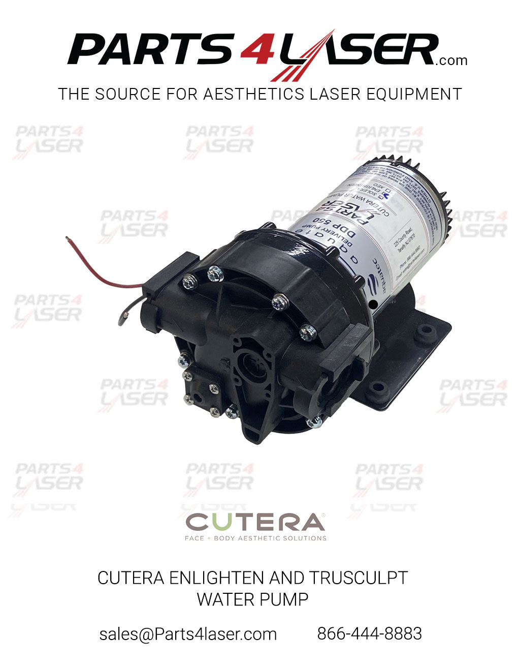 CUTERA EXCEL V WATER PUMP 24 volt , CUTERA EXCELV WATER PUMP LARGE PUMP HEAD CUPU1510