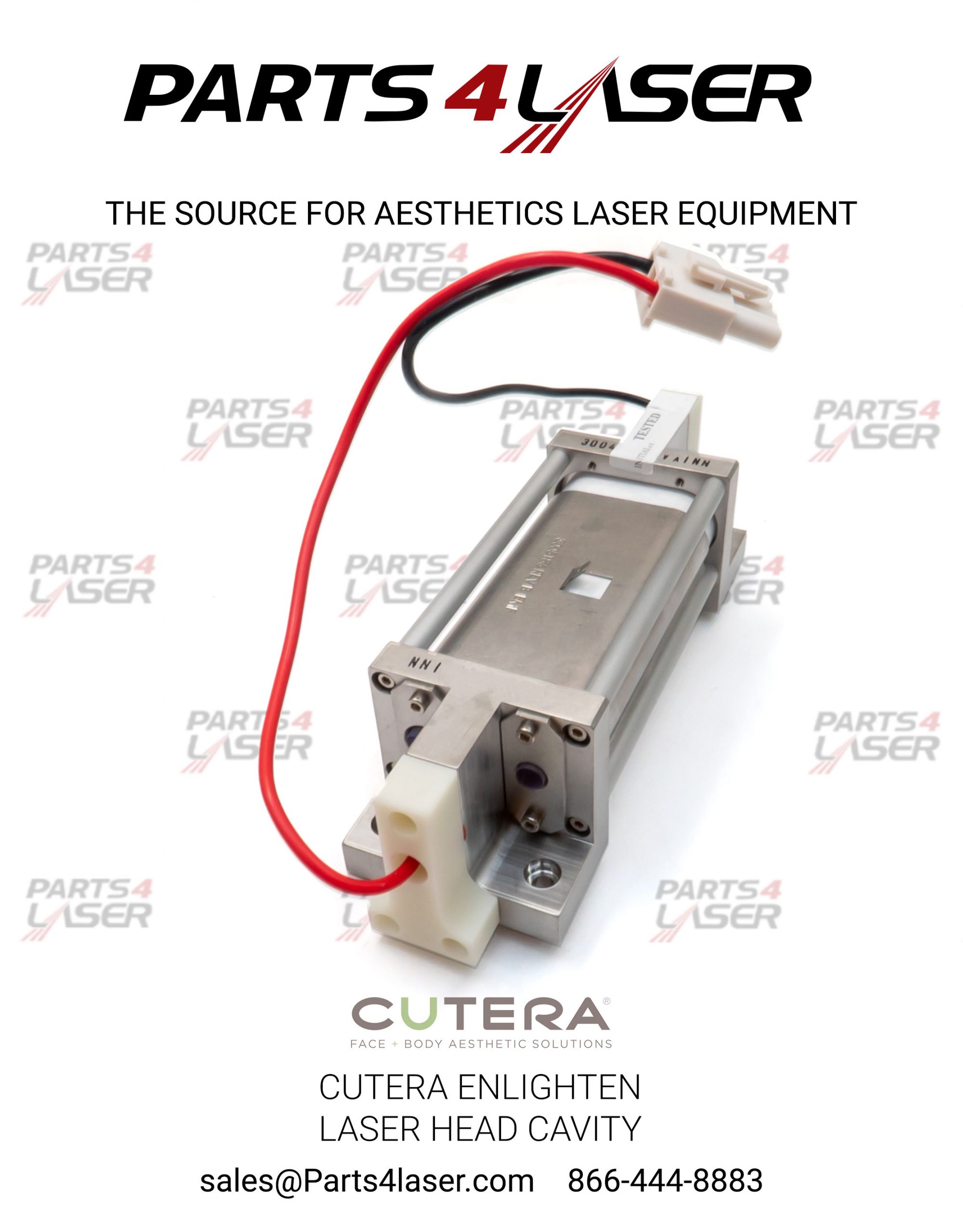 CUTERA ENLIGHTEN LASER HEAD CAVITY WITH 2 RODS AND LAMP 3004481 CULH3417