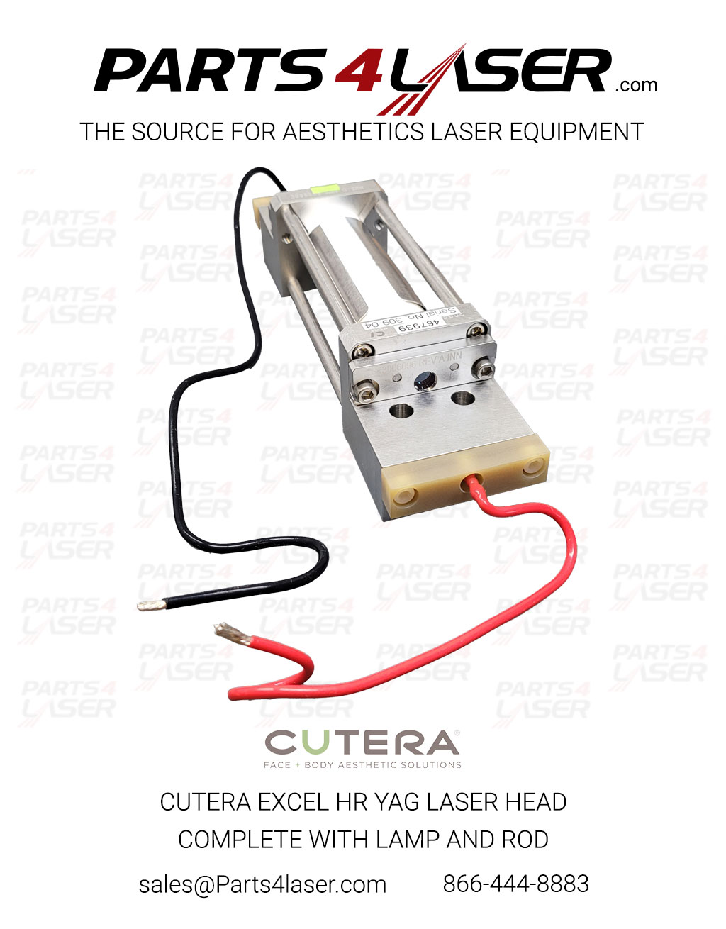 CUTERA EXCEL HR YAG LASER HEAD CAVITY PN 121005988 WITH LAMP AND ROD QTY-1 CULH2845