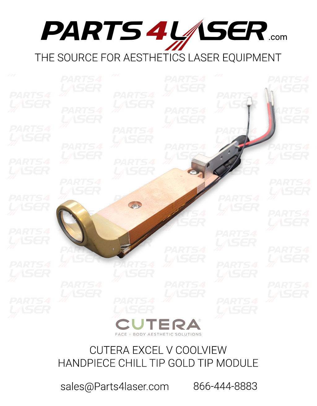 CUTERA EXCEL V COOLVIEW VASCULAR HANDPIECE CHILL TIP GOLD TIP MODULE TEC CUCN3666