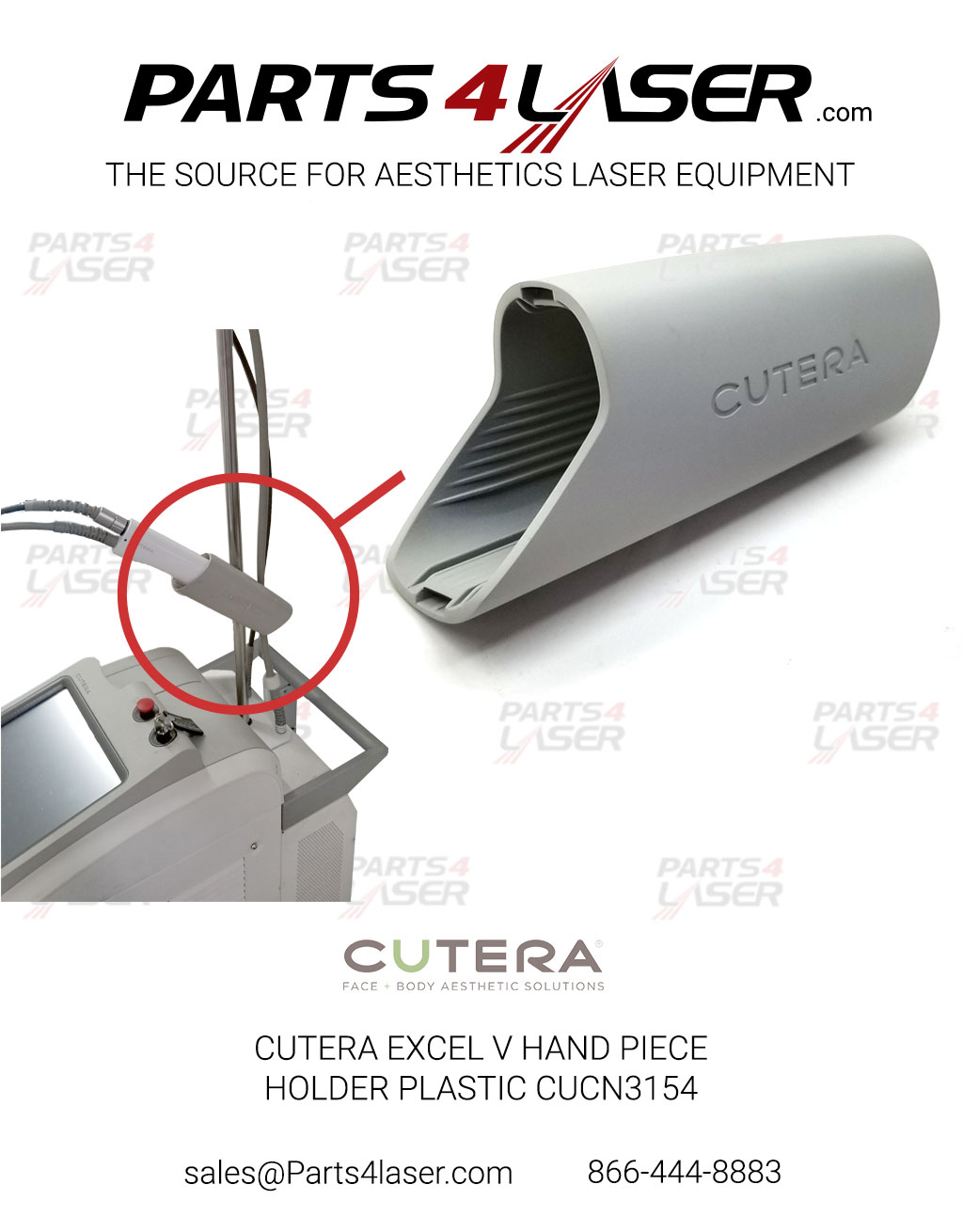 CUTERA EXCEL V HAND PIECE HOLDER CRADLE PLASTIC CUCN3154 - Image 2