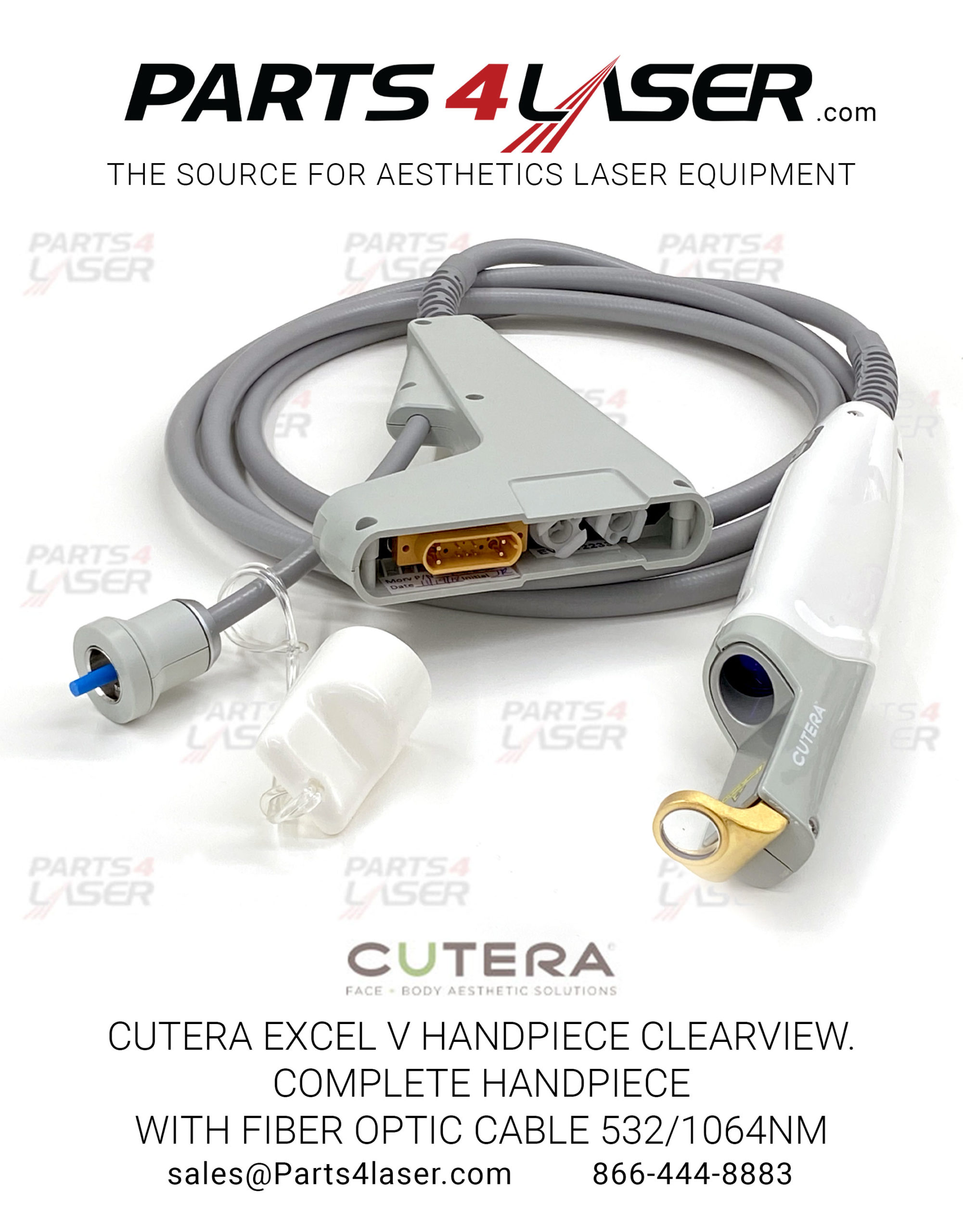 CUTERA EXCEL V HAND PIECE CLEARVIEW. COMPLETE HAND PIECE WITH FIBER OPTIC CABLE 532/1064NM CUHP2801 - Image 2