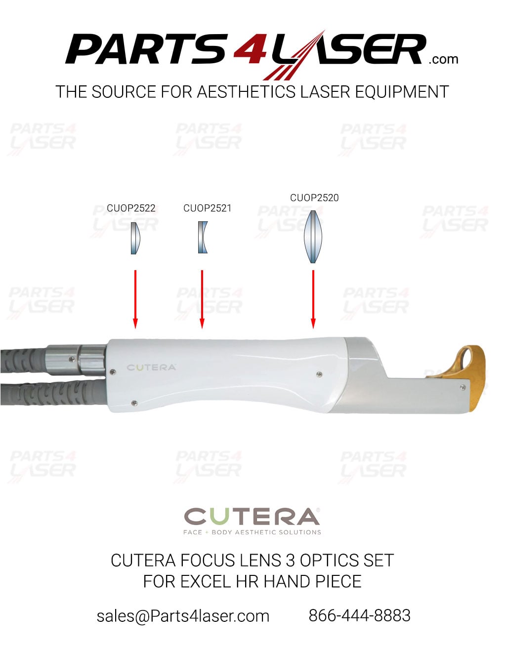 CUTERA FOCUS LENS 3 OPTICS SET FOR EXCEL HR HAND PIECE