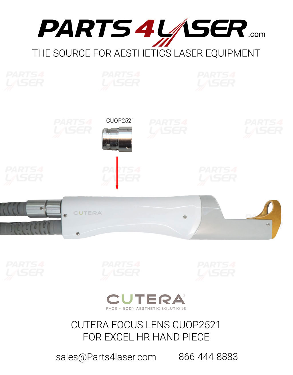 CUTERA FOCUS LENS L2 FOR EXCEL HR HAND PIECE WITH METAL BARREL CUOP2521-1, G1