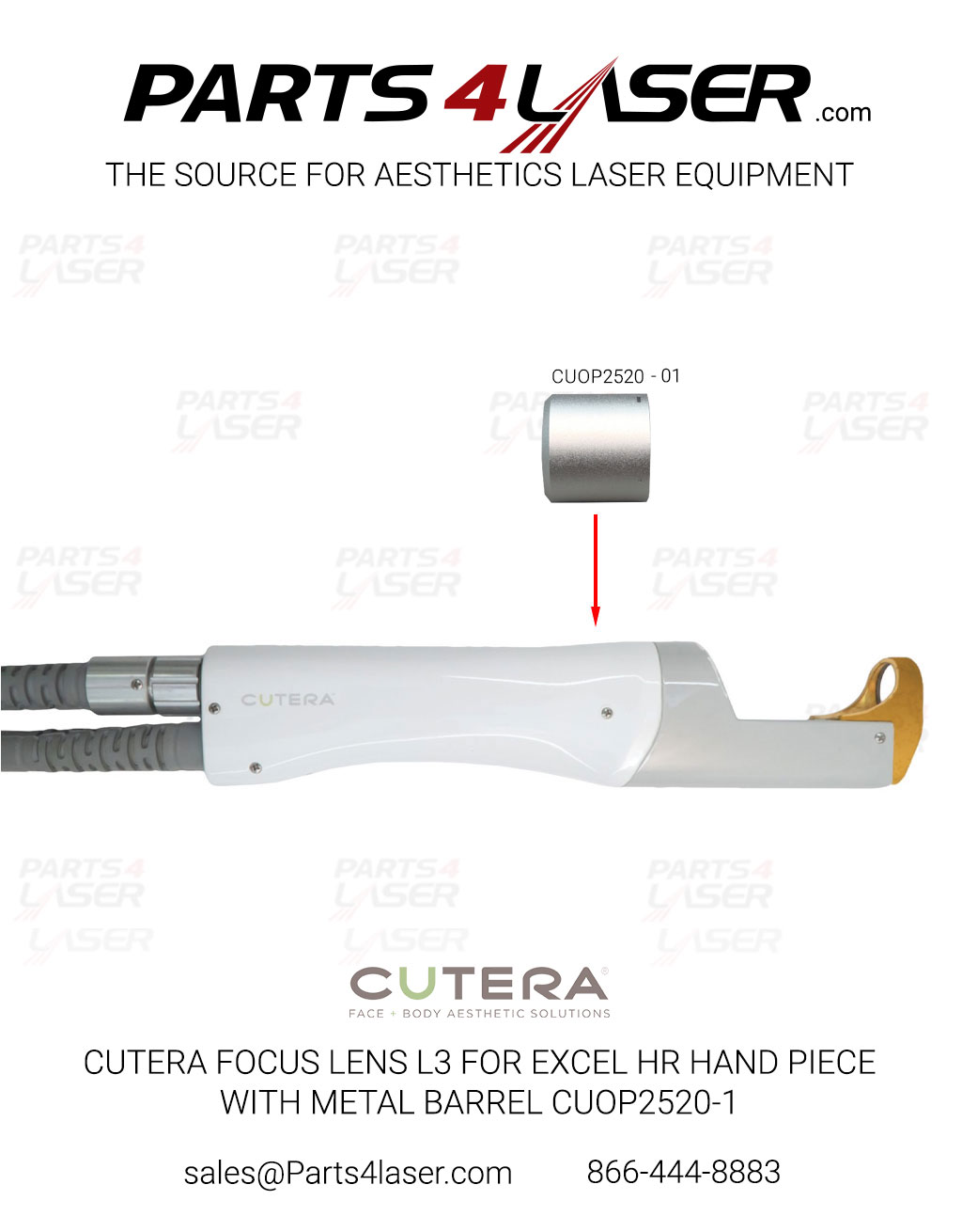 CUTERA FOCUS LENS L3 FOR EXCEL HR HAND PIECE WITH METAL BARREL CUOP2520-1
