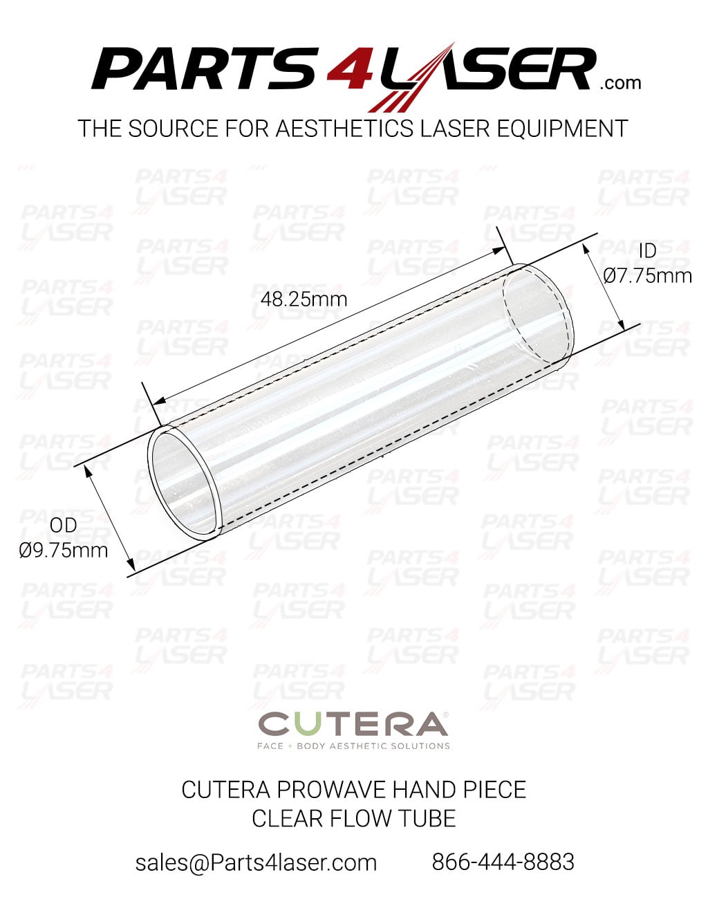 CUTERA PROWAVE 770 HAND PIECE CLEAR FLOW TUBE CUCN1694