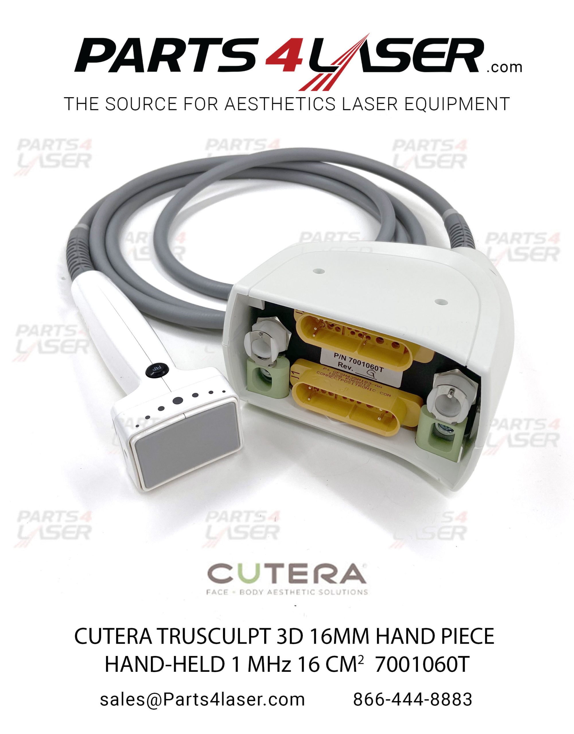 CUTERA TRUSCULPT 3D HAND PIECE HAND-HELD 1 MHz 16 cm2 7001060T, RECHARGE PULSES TO YOUR HAND PIECE, REPAIR YOUR HAND PIECE F17