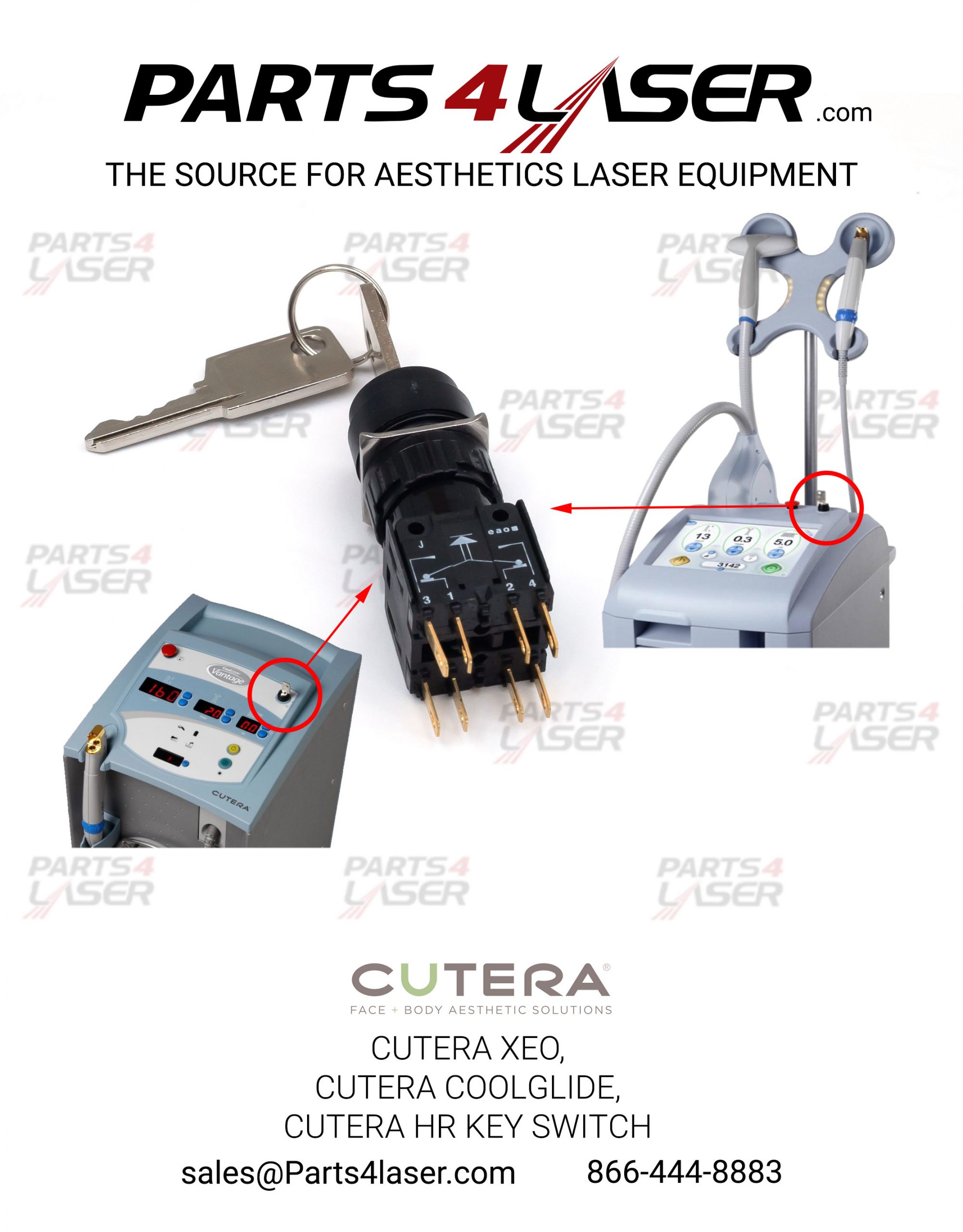 CUTERA XEO, CUTERA COOLGLIDE, CUTERA HR KEY SWITCH CUCN1631, C28