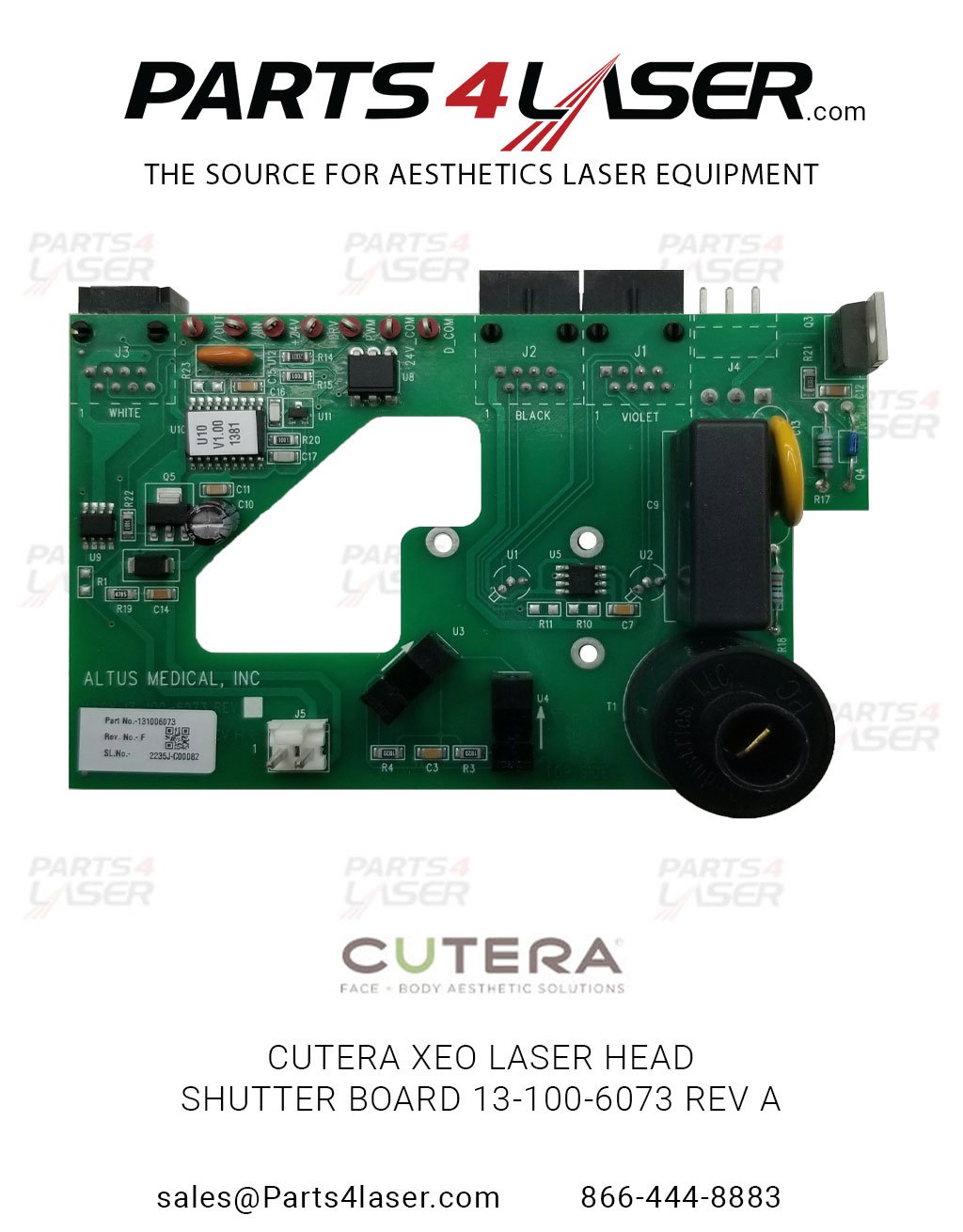 CUTERA XEO COOLGLIDE LASER HEAD SHUTTER BOARD 13-100-6073 REV A ,CUPC1528 F5