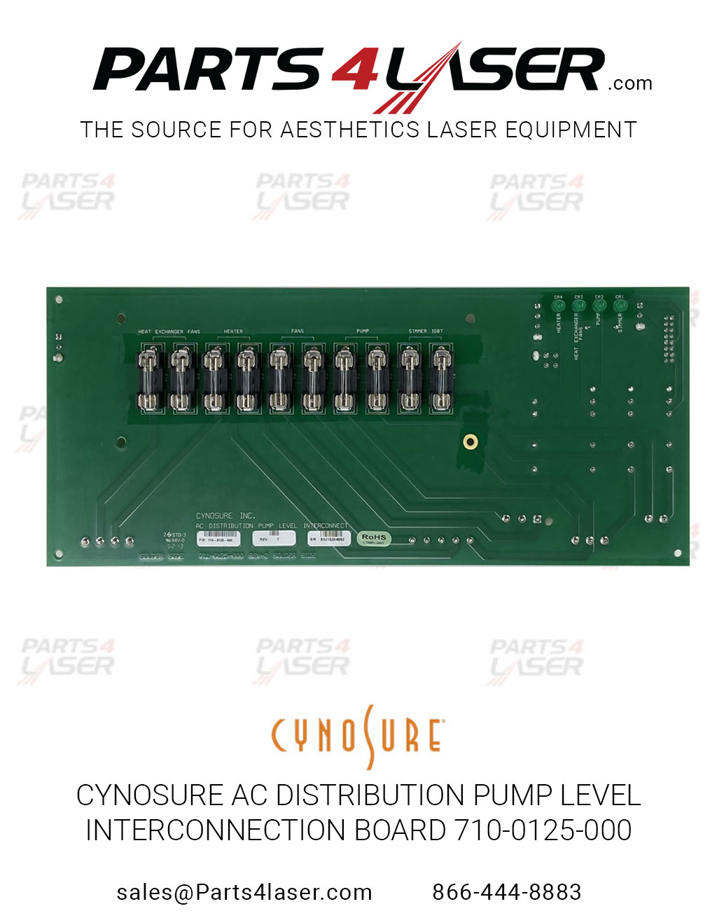 CYNOSURE APOGEE ELITE AC DISTRIBUTION PUMP LEVEL INTERCONNECTION BOARD 710-0125-000 CYPC2754 - Image 2