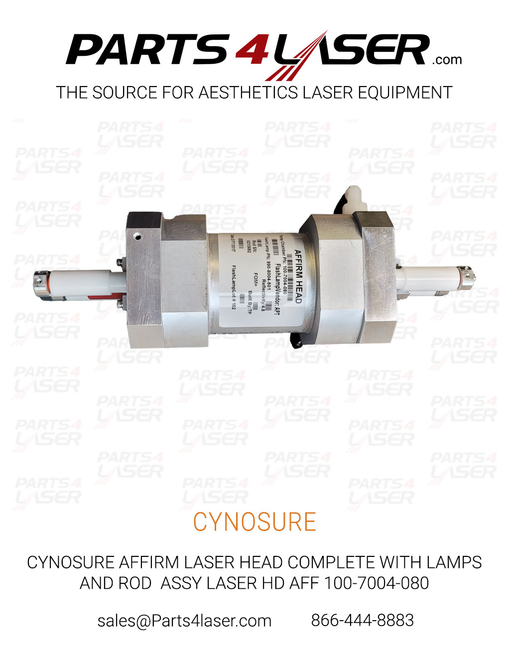CYNOSURE AFFIRM LASER HEAD COMPLETE WITH LAMPS AND ROD ASSY LASER HD AFF 100-7004-080 CYLH3650 - Image 2