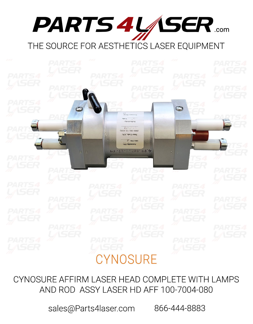 CYNOSURE AFFIRM LASER HEAD COMPLETE WITH LAMPS AND ROD ASSY LASER HD AFF 100-7004-080 CYLH3650