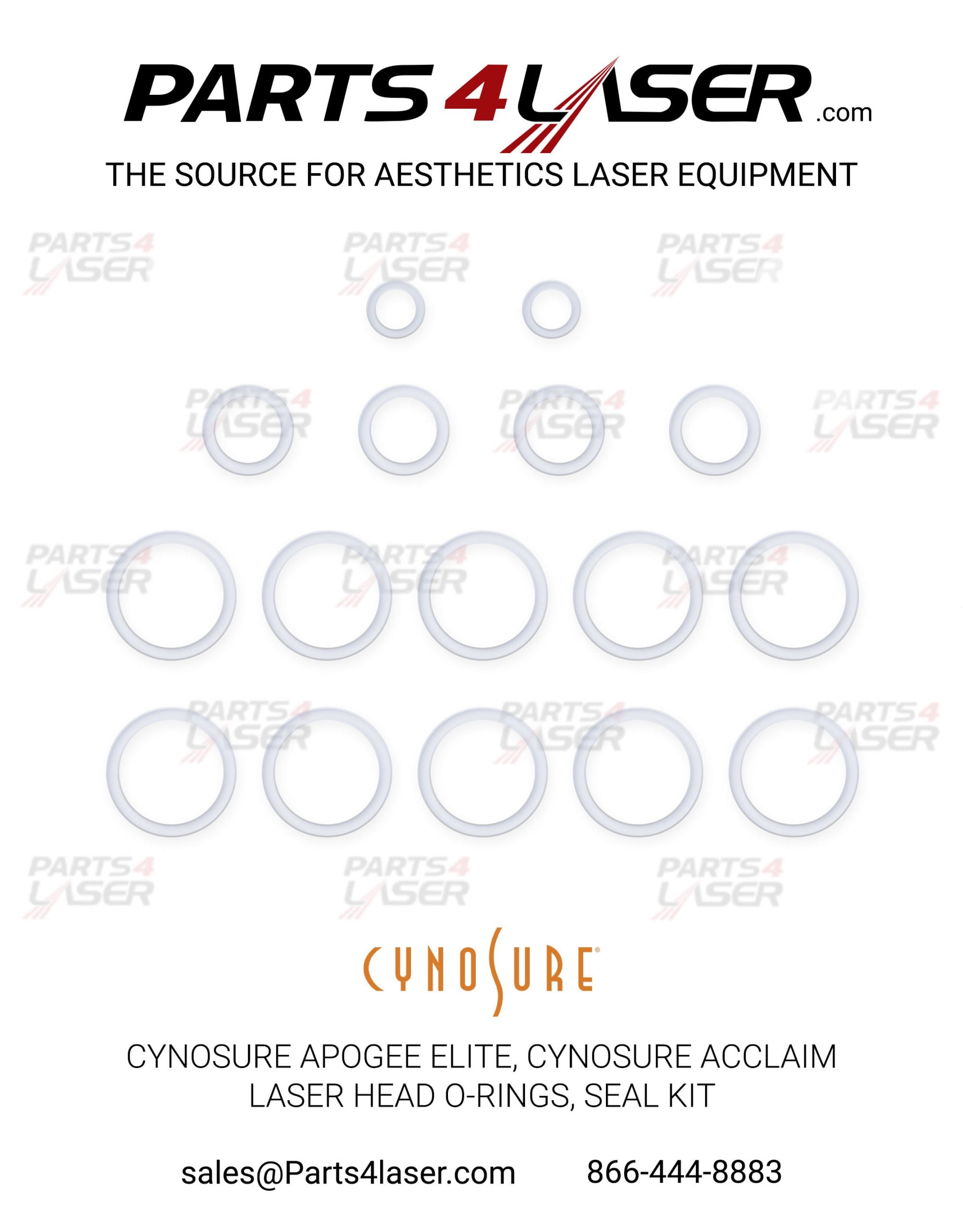 CYNOSURE APOGEE ELITE, CYNOSURE ACCLAIM ELITE+ LASER HEAD O-RINGS, SEAL KIT CYCN2710