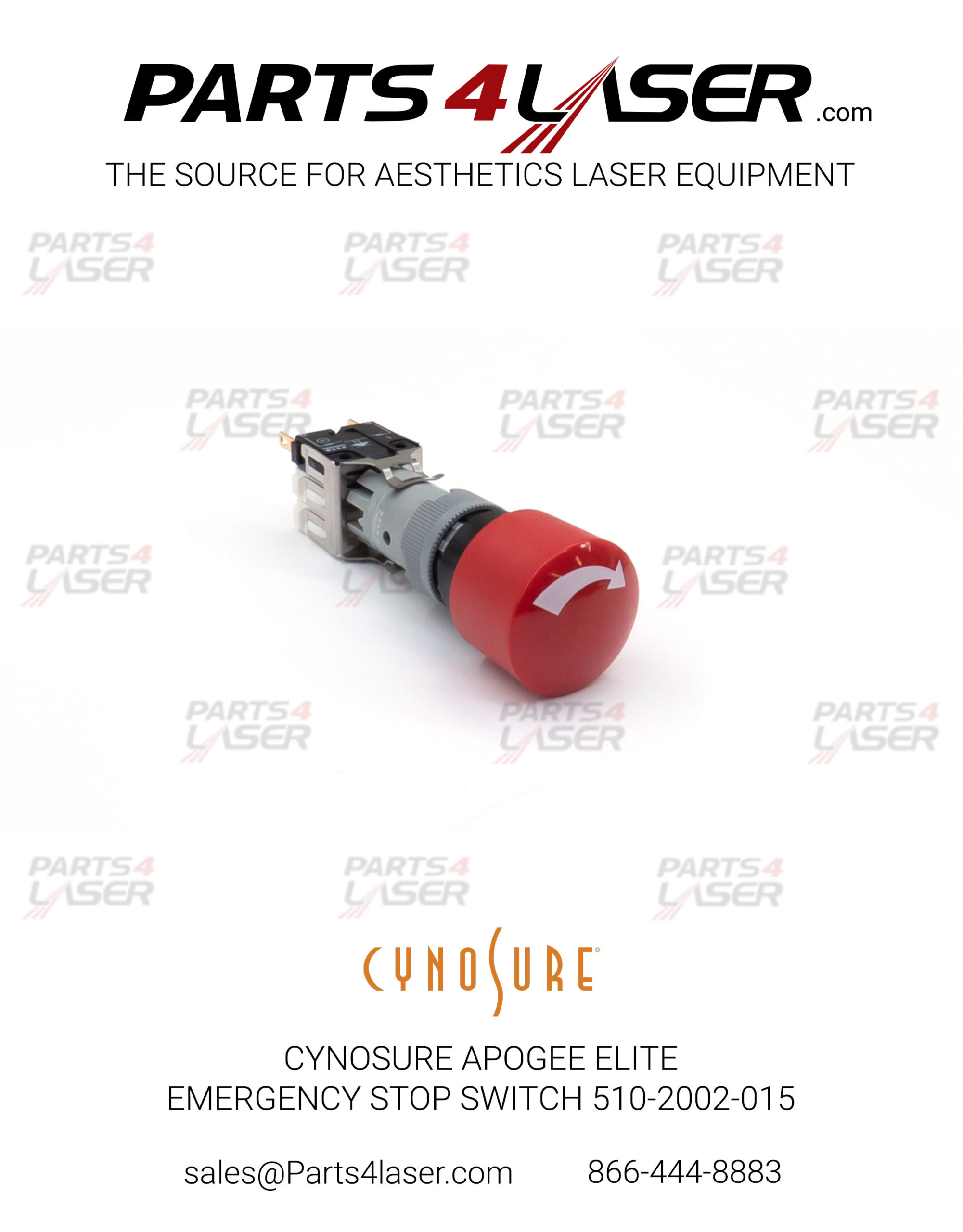 CYNOSURE APOGEE ELITE EMERGENCY STOP SWITCH 510-2002-015 CYCN1839, E77