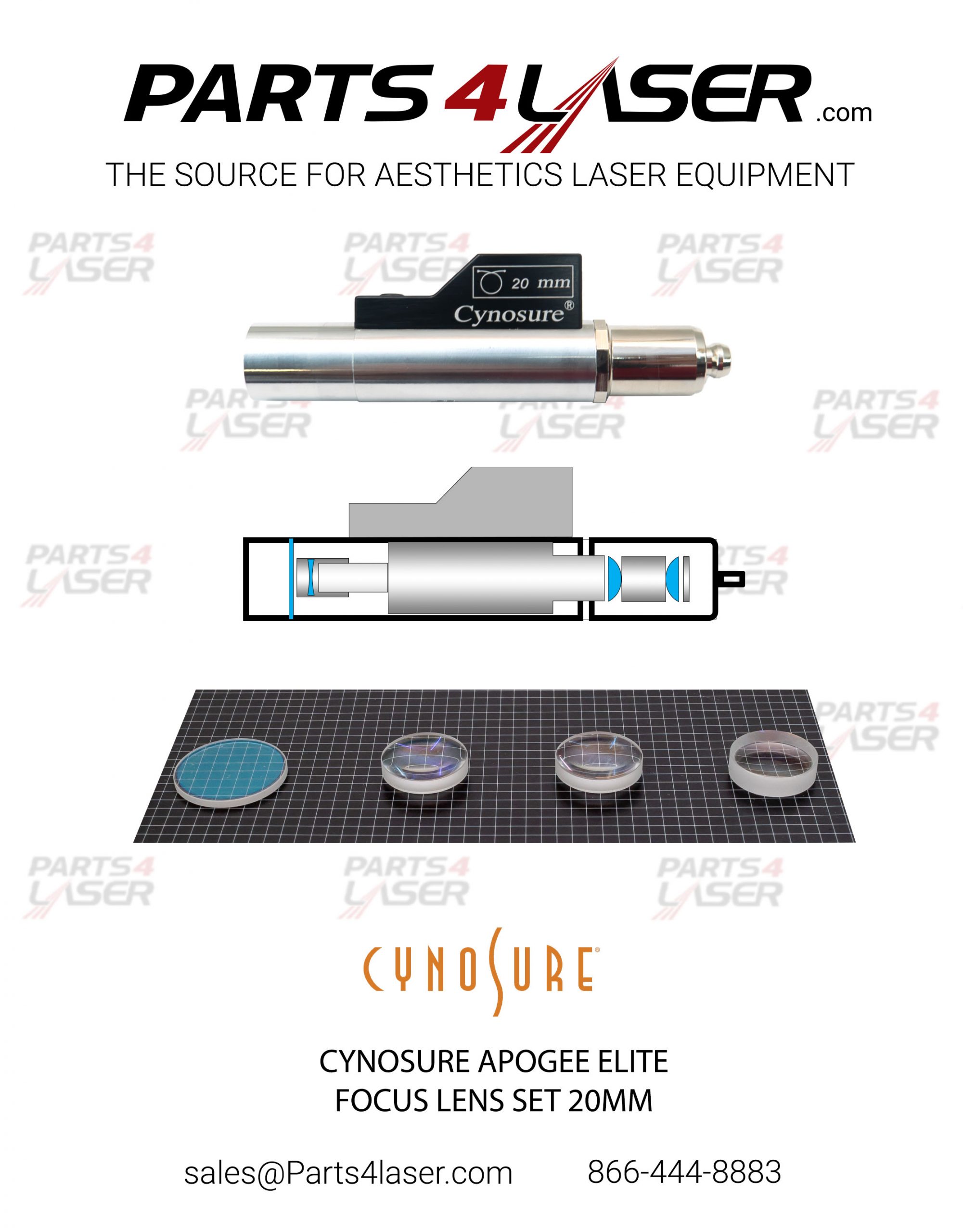 CYNOSURE APOGEE ELITE, ELITE PLUS AND MPX FOCUS LENS 20MM OPTICS KIT, CYOP1759